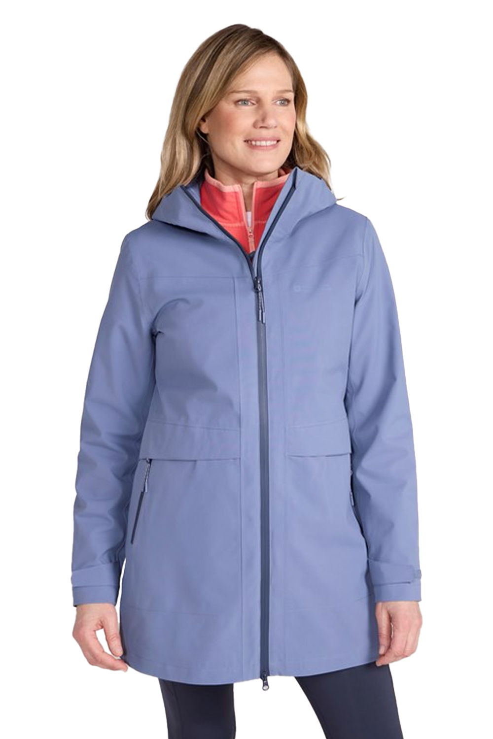 Blue April Longline Waterproof Jacket, Image 3 of 4