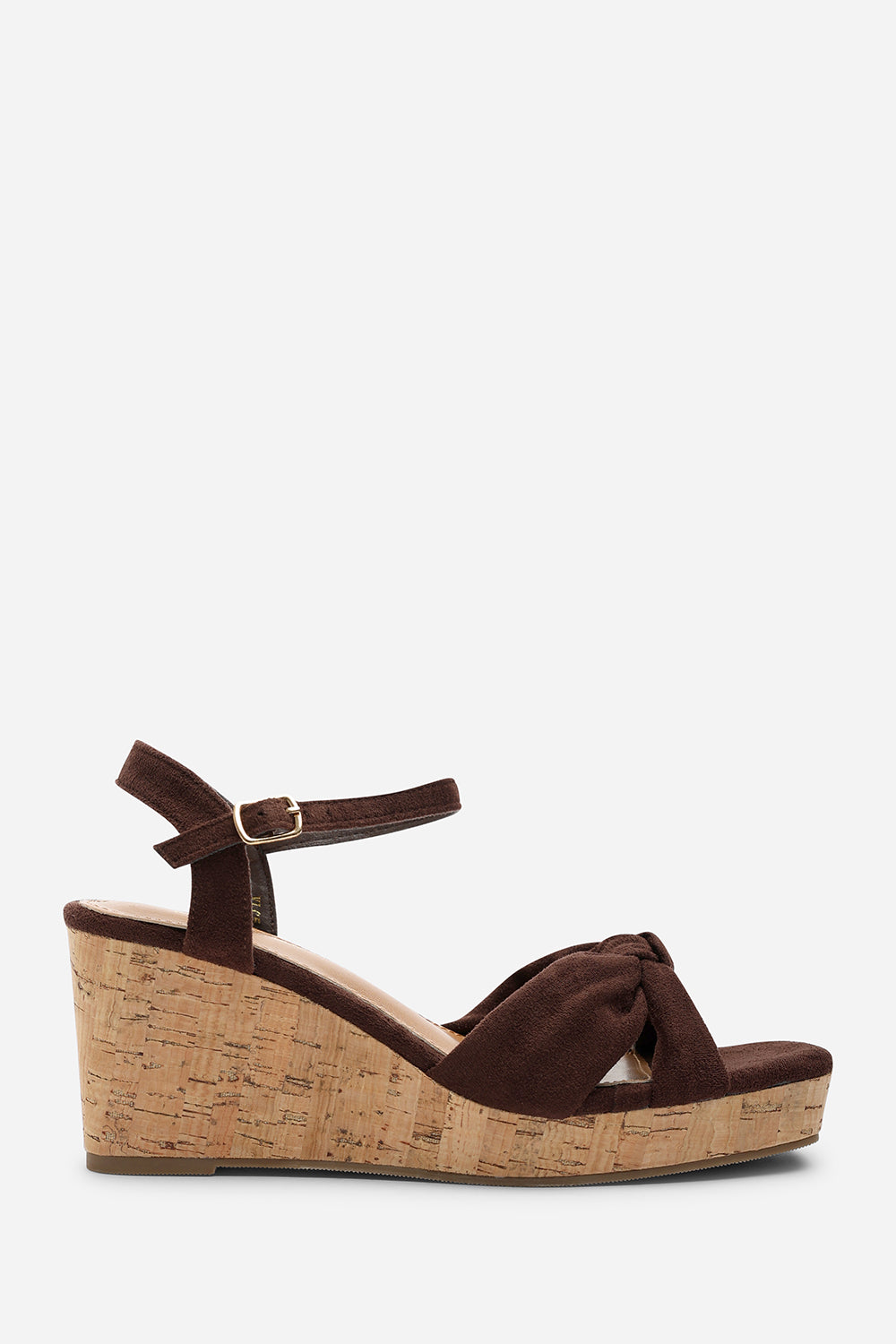 Dark Brown Mystique Platform Knot Detail Wedge, Image 1 of 6