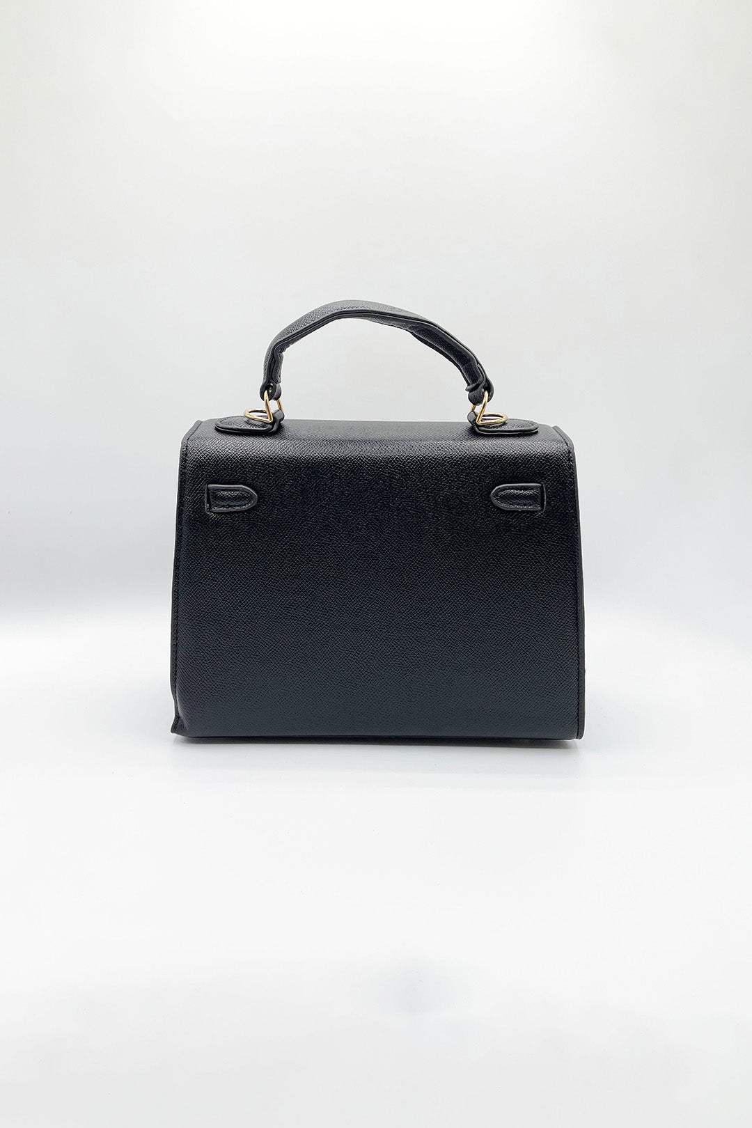 Black Top Handle Satchel Tote Bag, Image 4 of 5