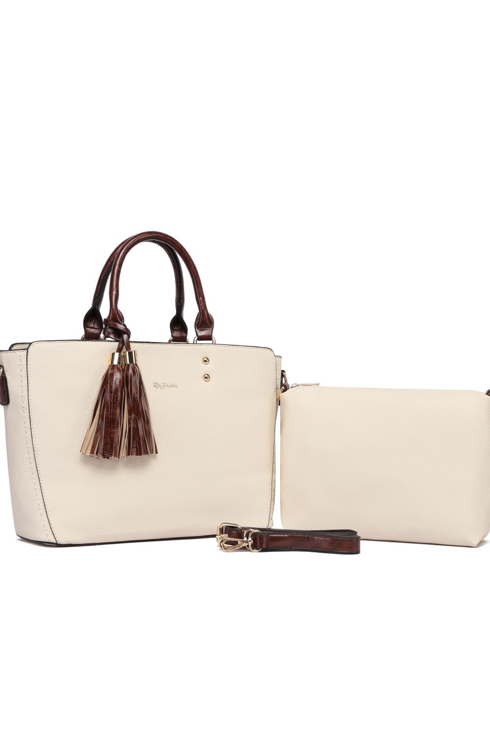 Cream Twin Handle Shoulder Bag, Image 1 of 2