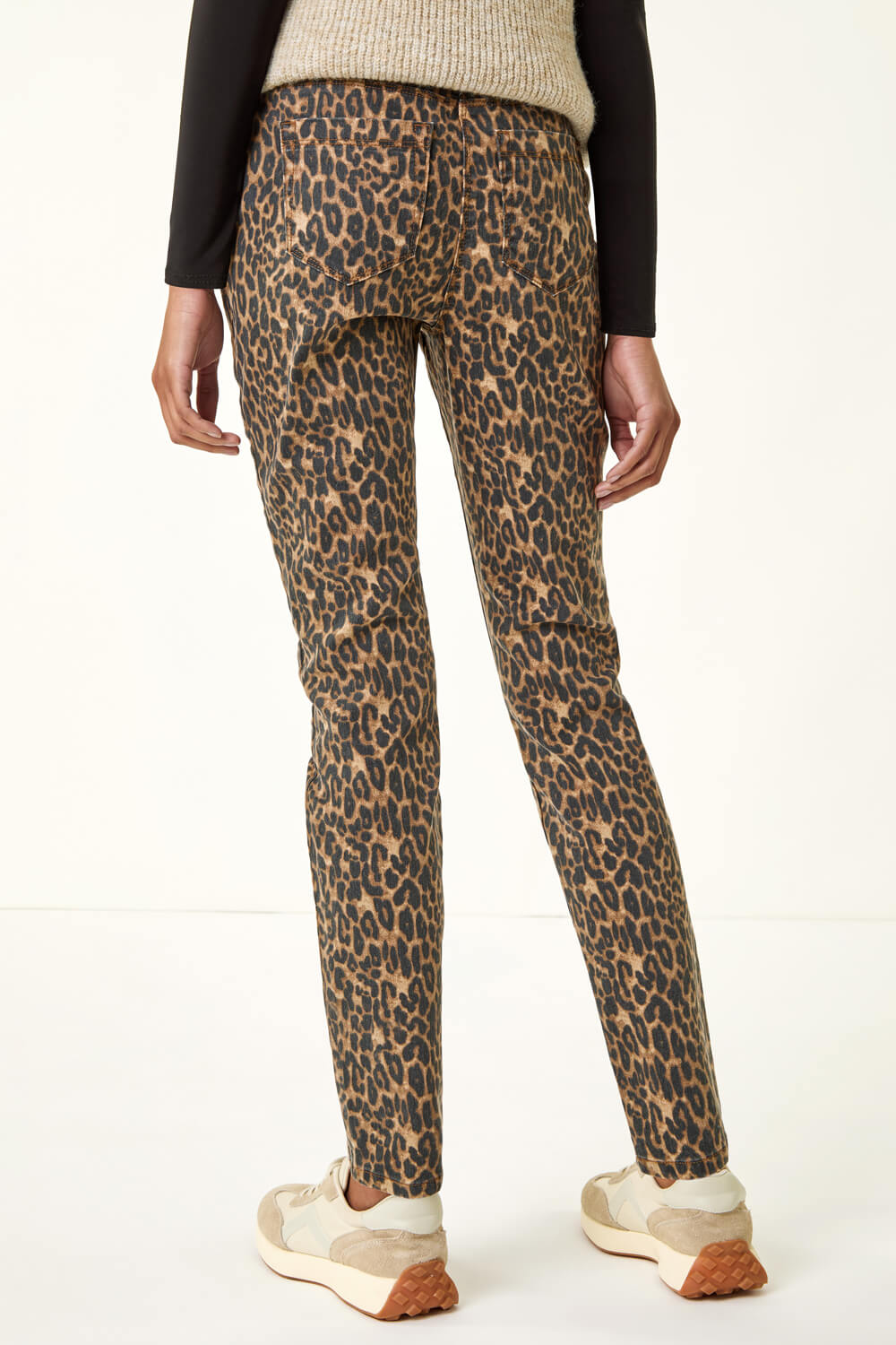 Brown Animal Print Stretch Jeggings , Image 5 of 5