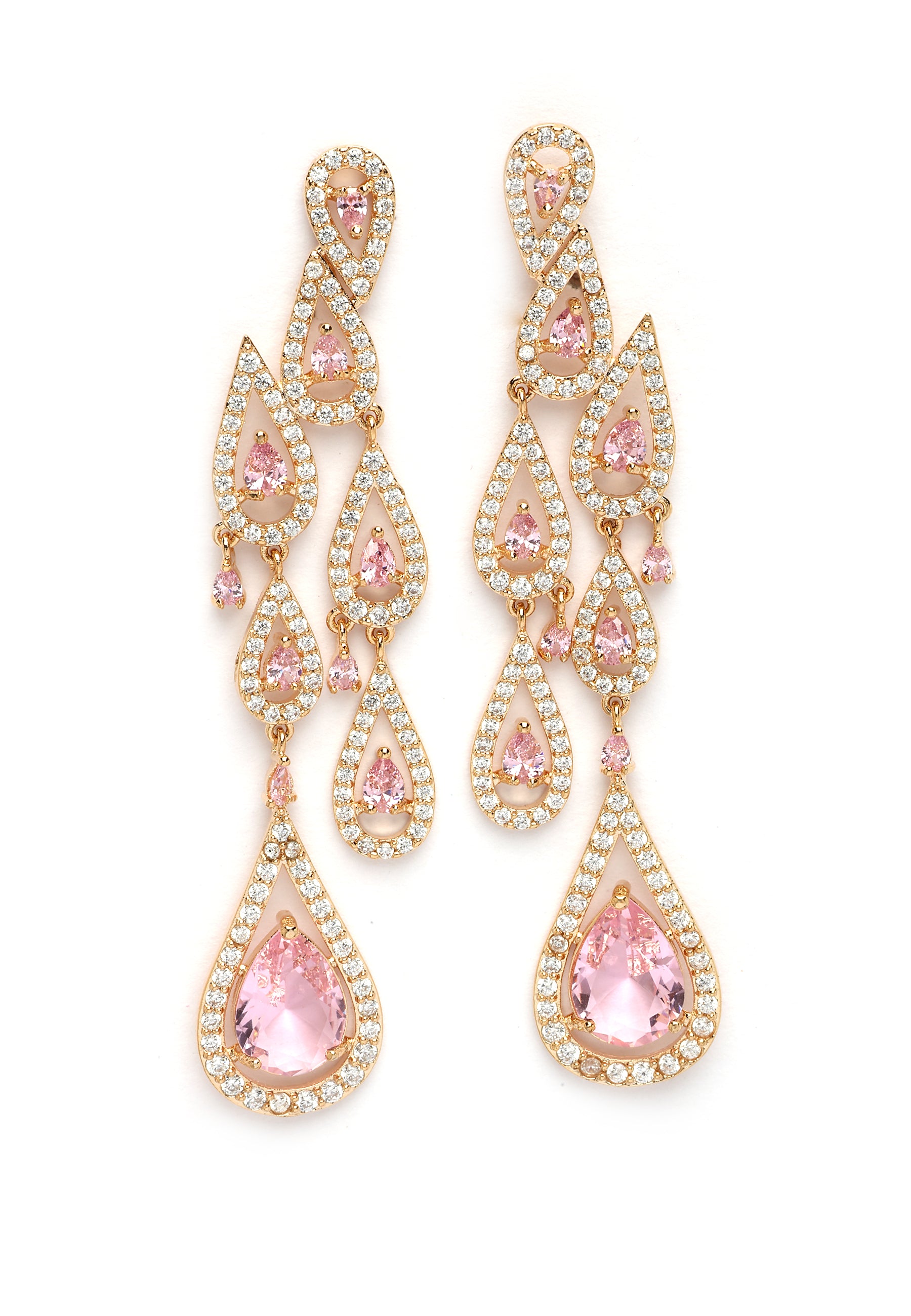 Pink Diva Raindrop Dangle Earrings