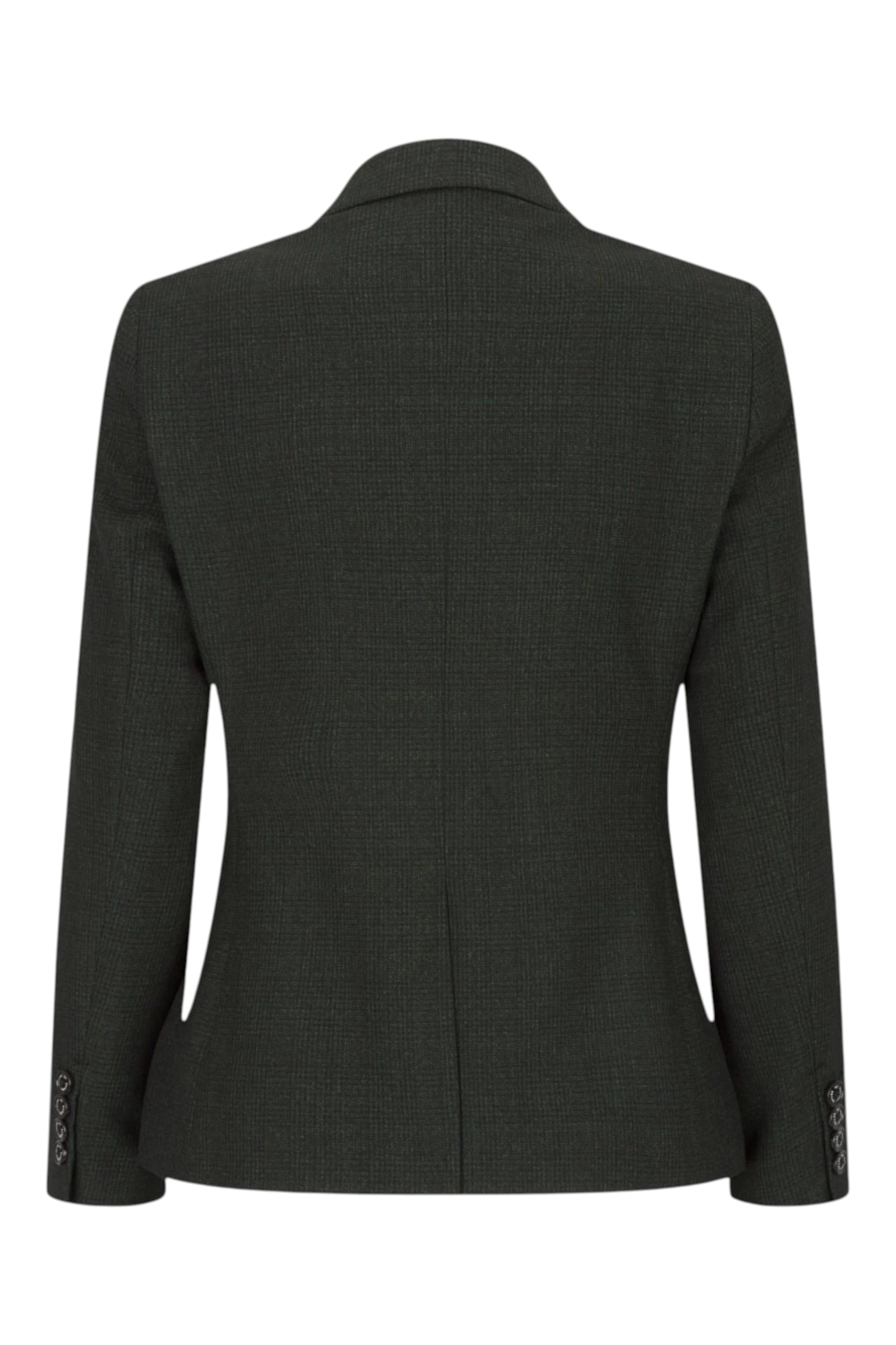 Olive Infinity Leather Olive Women's Tweed Green Check Blazer Wool Jacket, Image 5 of 6