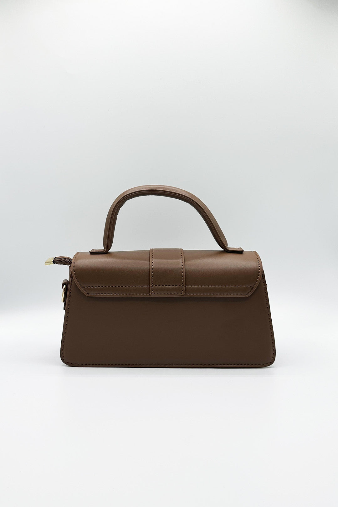 Brown Small Crossbody Hard Top Handle Bag in Brown, Image 4 of 6