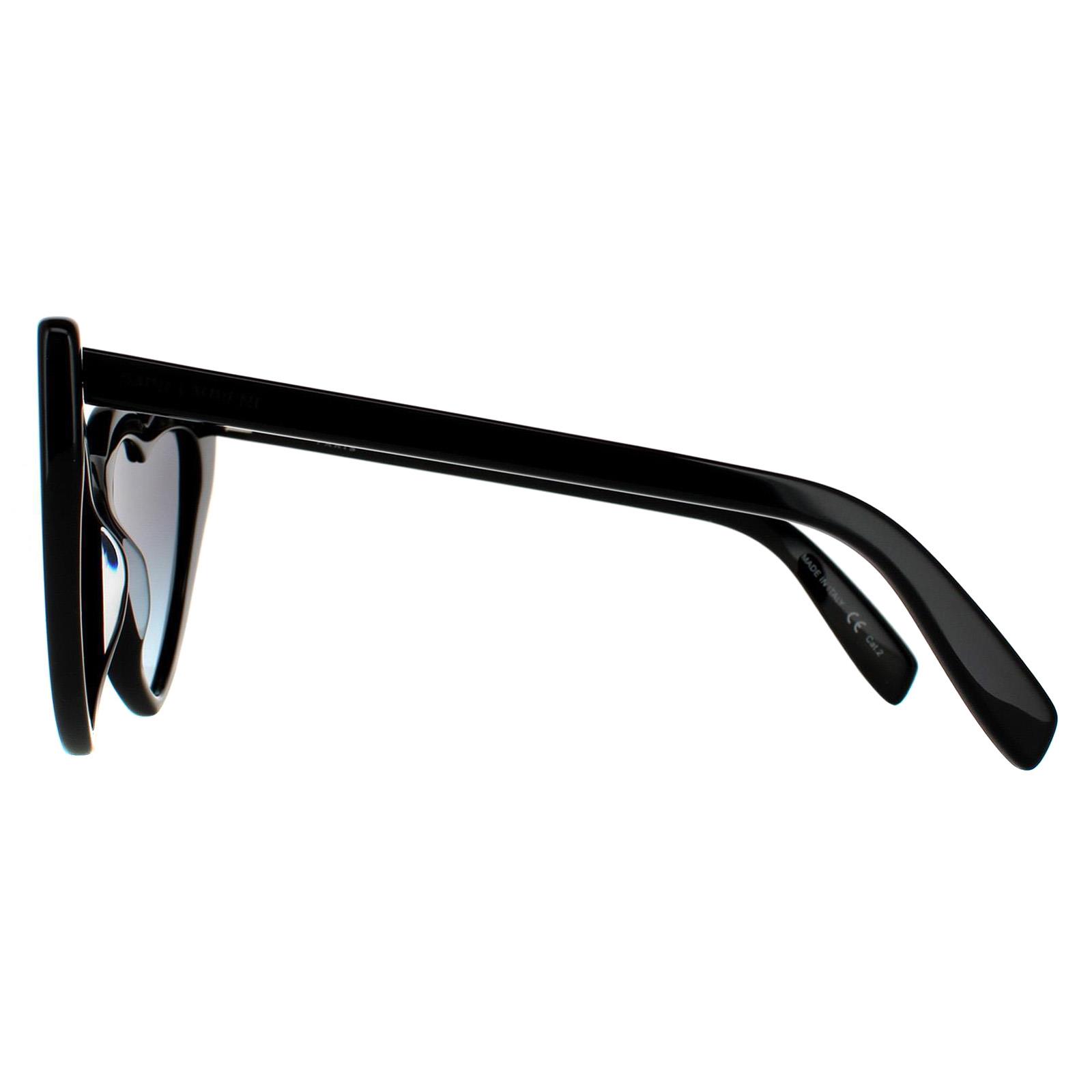 Black Saint Laurent Black Cat Eye Black Blue Gradient Sunglasses, Image 3 of 6
