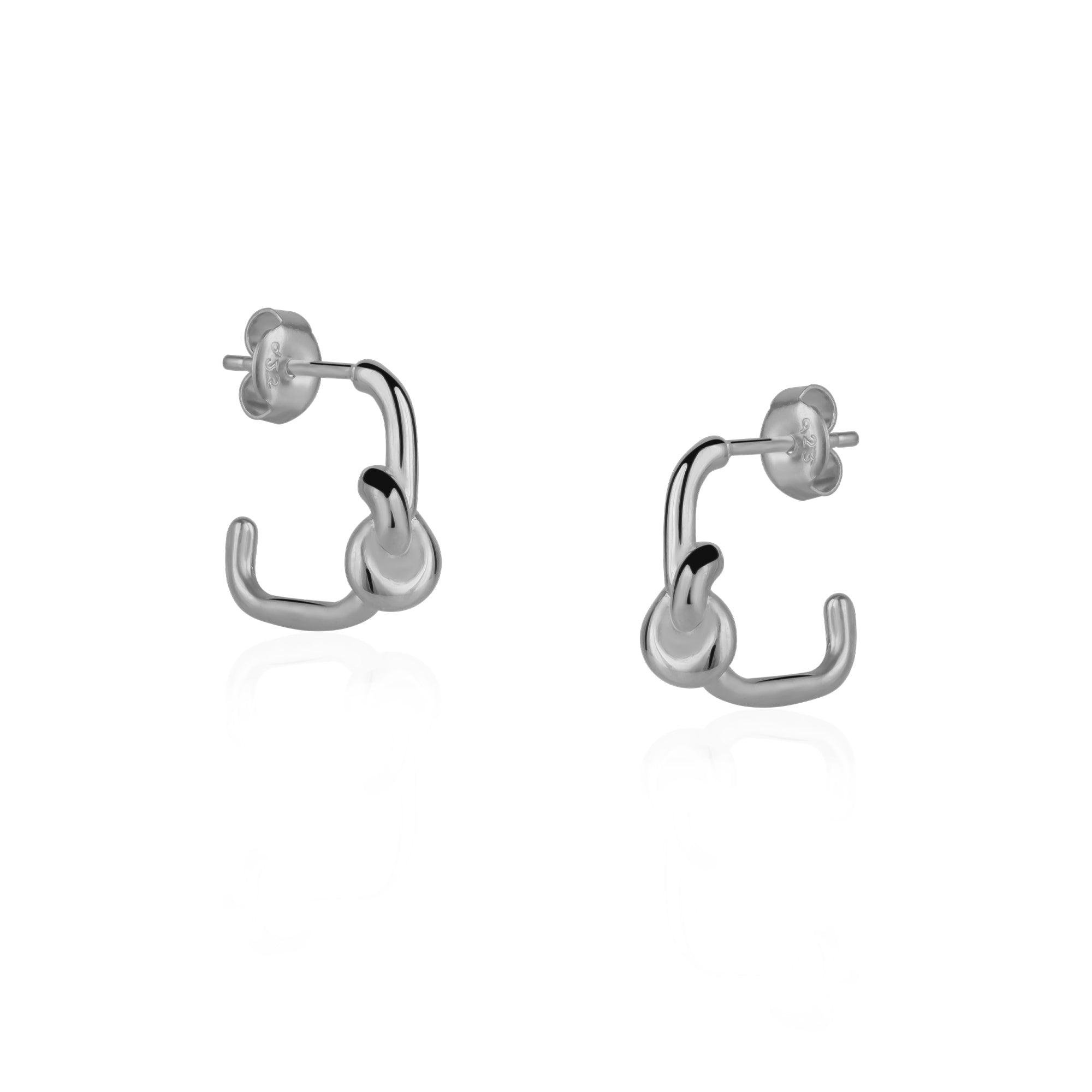 Silver Spero Silver Semi Hoop Knot Sterling Silver Earring, Image 1 of 2