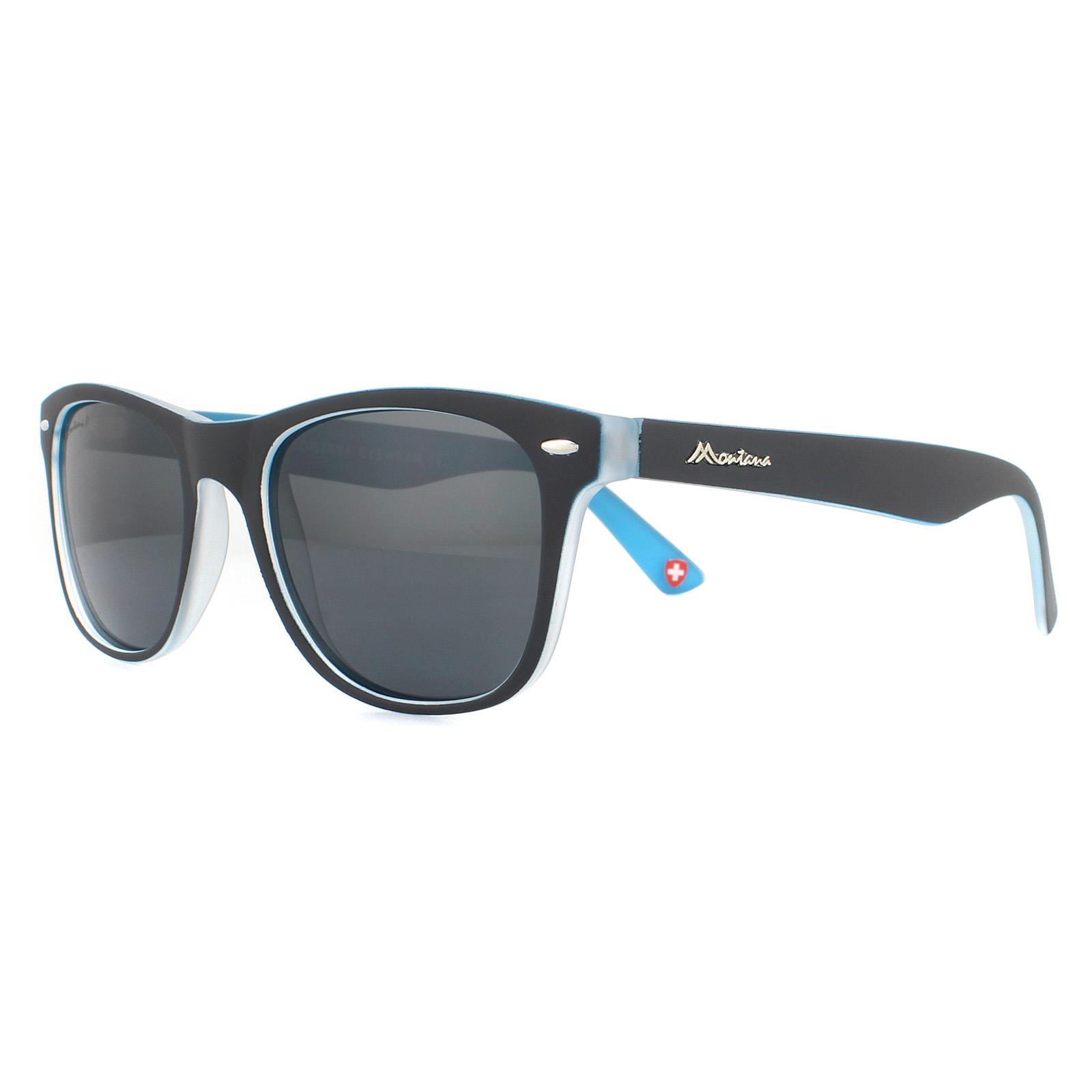 Blue Rectangle Matte Blue Light Blue Smoke Polarized Sunglasses, Image 2 of 4