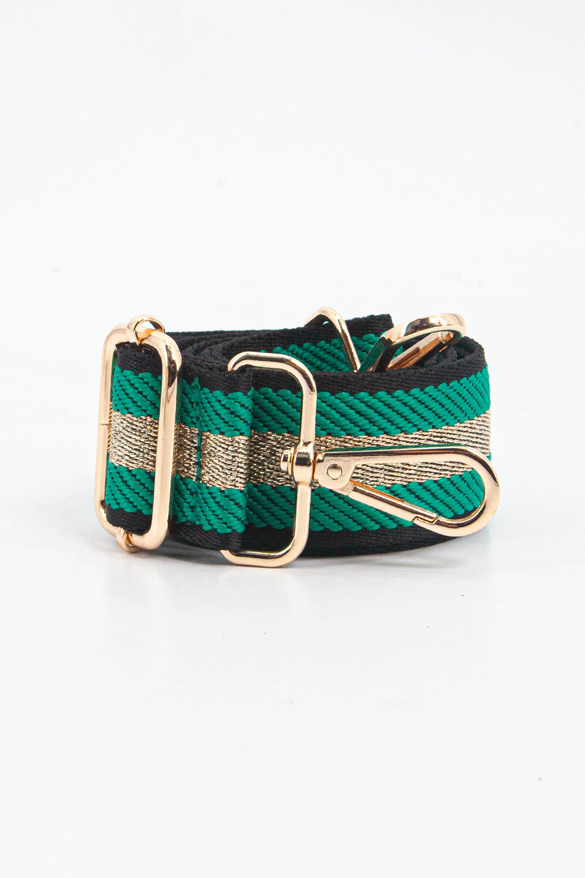 Green Glitter Stripe Woven Bag Strap, Image 3 of 4