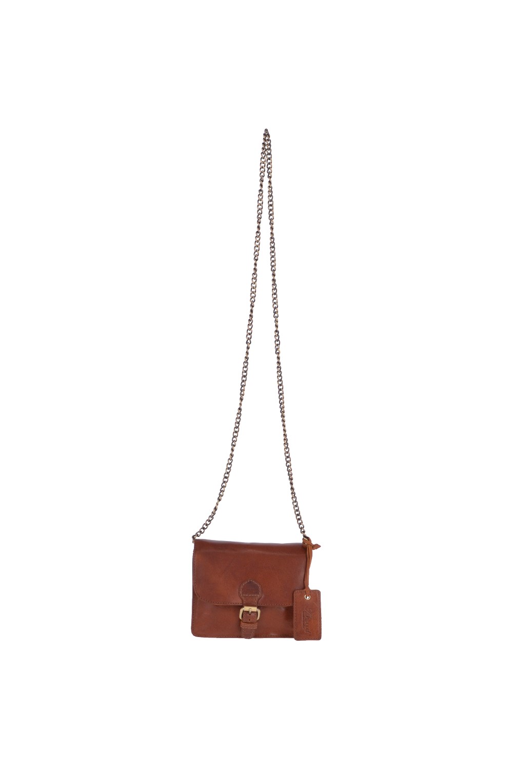 Tan Ashwood Leather Tan Vintage Mini Leather Cross Body Shoulder Bag With Chain Strap, Image 2 of 4