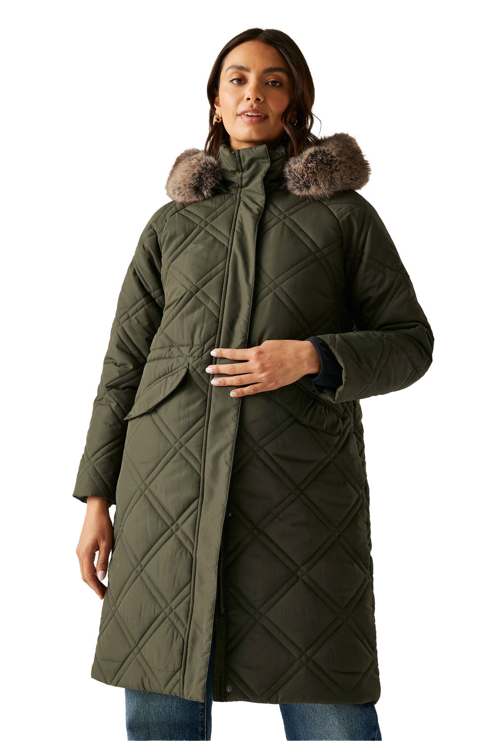 Khaki Regatta Khaki Freyla Padded Jacket, Image 4 of 5