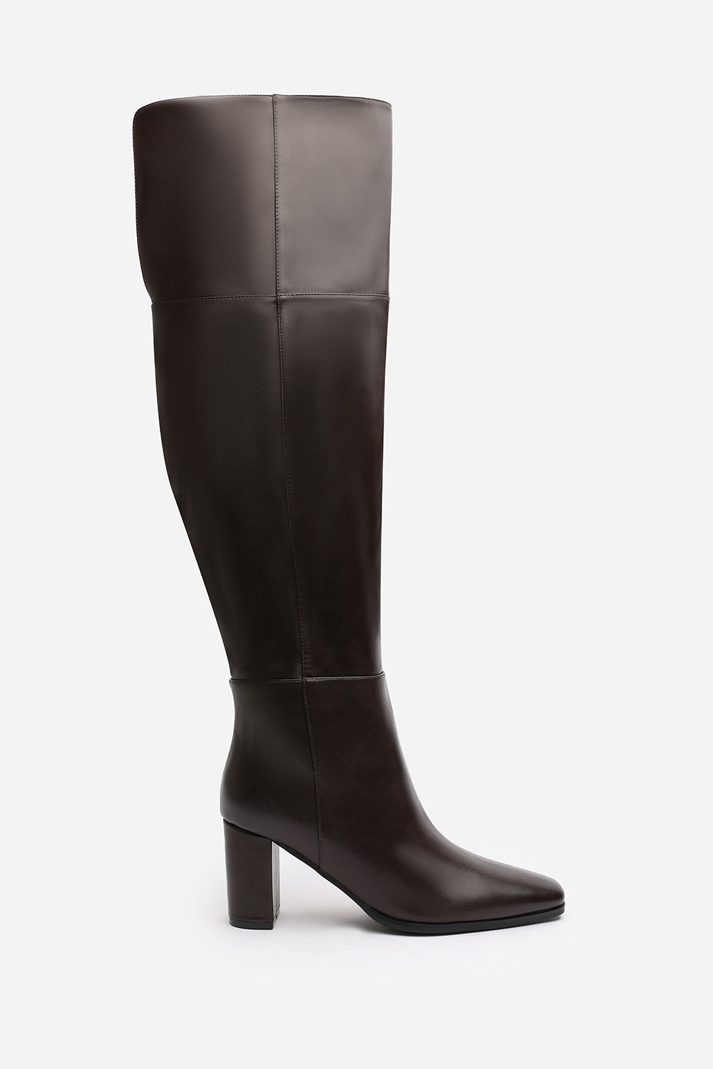 Dark Brown 'Matilda' Over the Knee Heeled Boots, Image 2 of 6