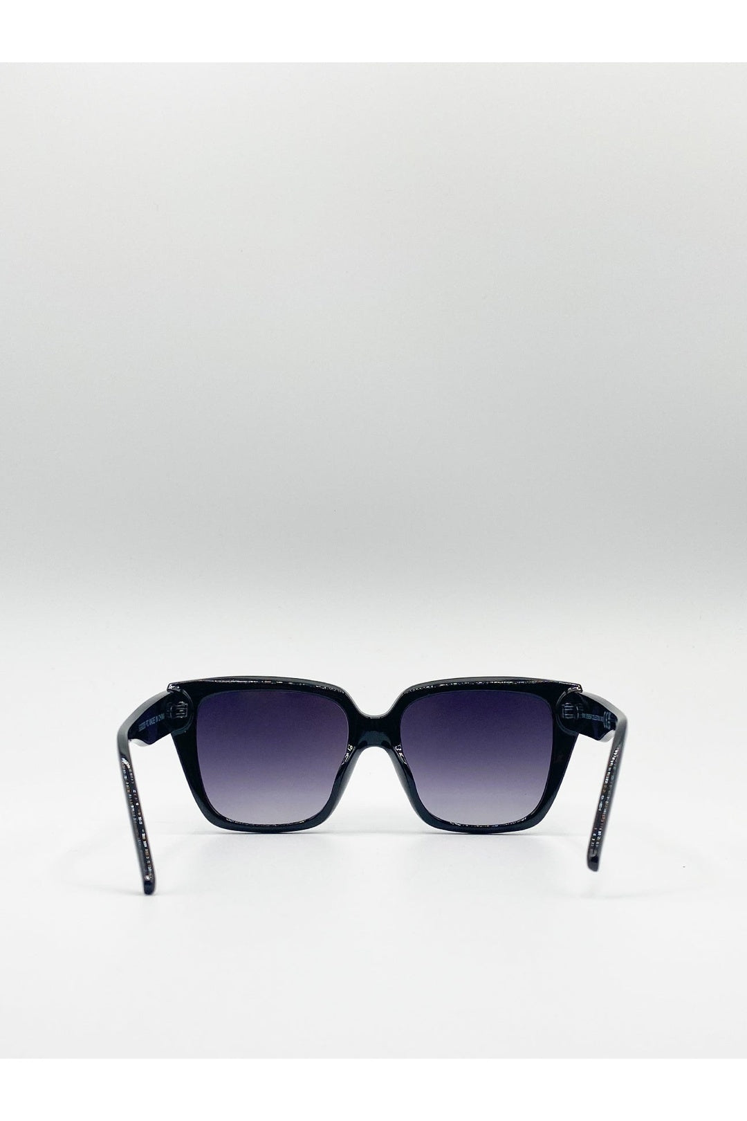Black SVNX Black Oversized Plastic Frame Cateye Sunglasses, Image 4 of 6