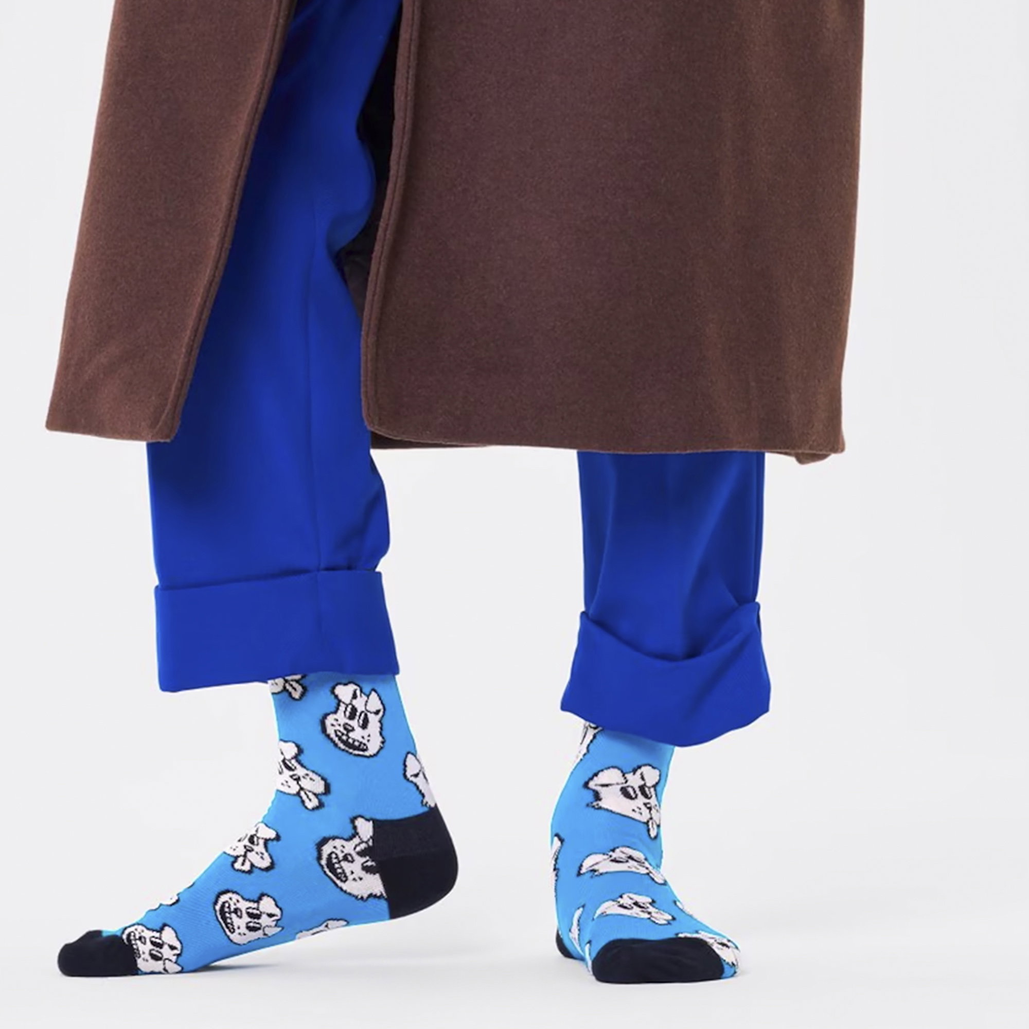 Blue 1 Pack & Cotton Blue Doggo Design Socks, Image 3 of 4