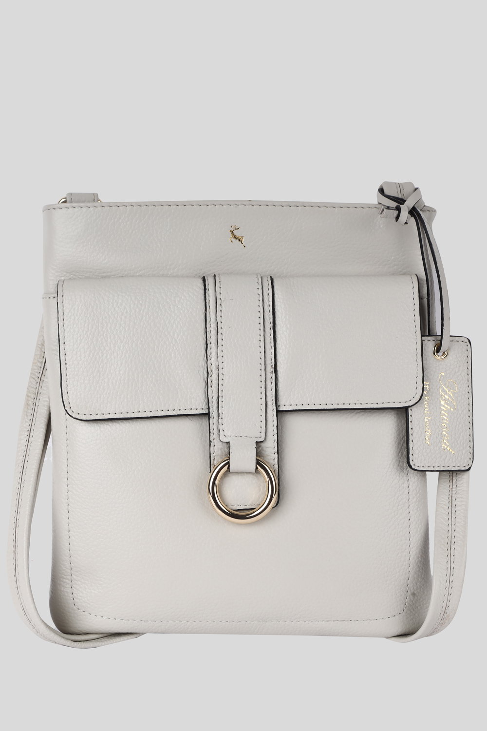 Grey 'Heaven' Real Leather Cross Body Bag, Image 1 of 4