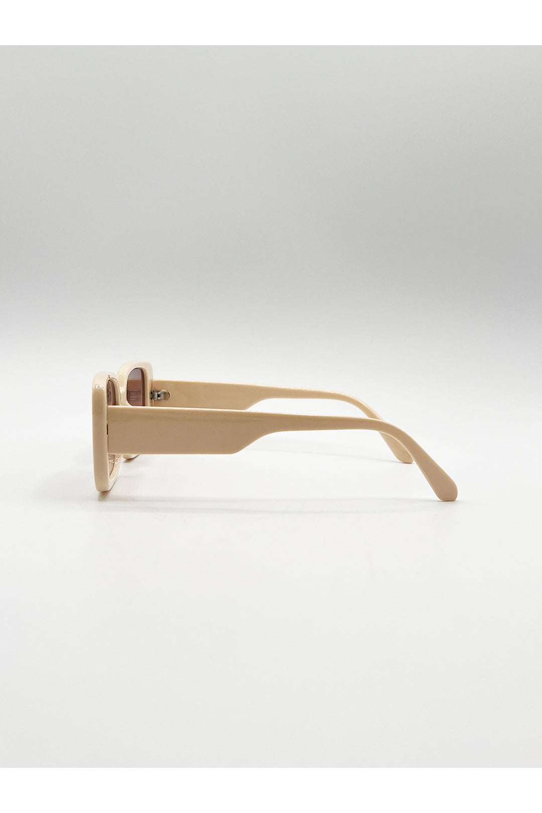 Beige Oversized Rectangle Sunglasses, Image 5 of 6