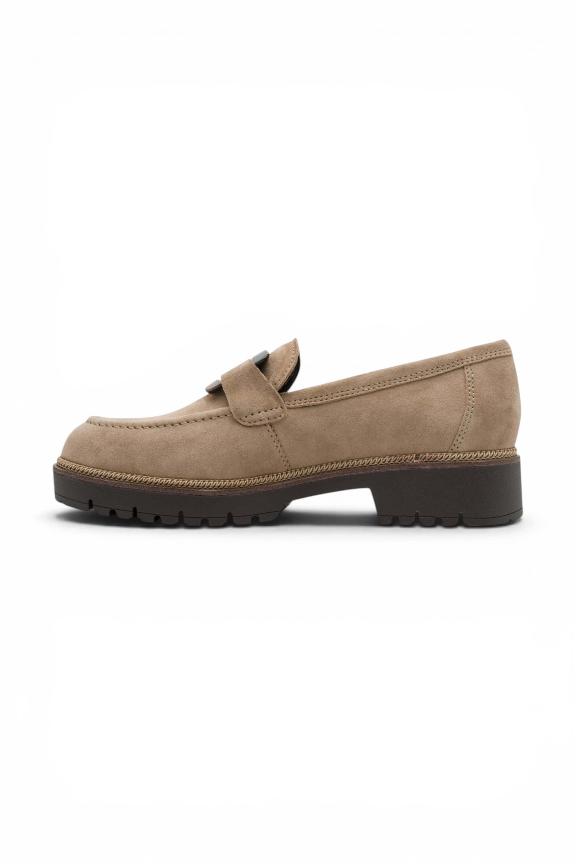 Beige Suede Leather Loafer Casual Shoes, Image 4 of 8