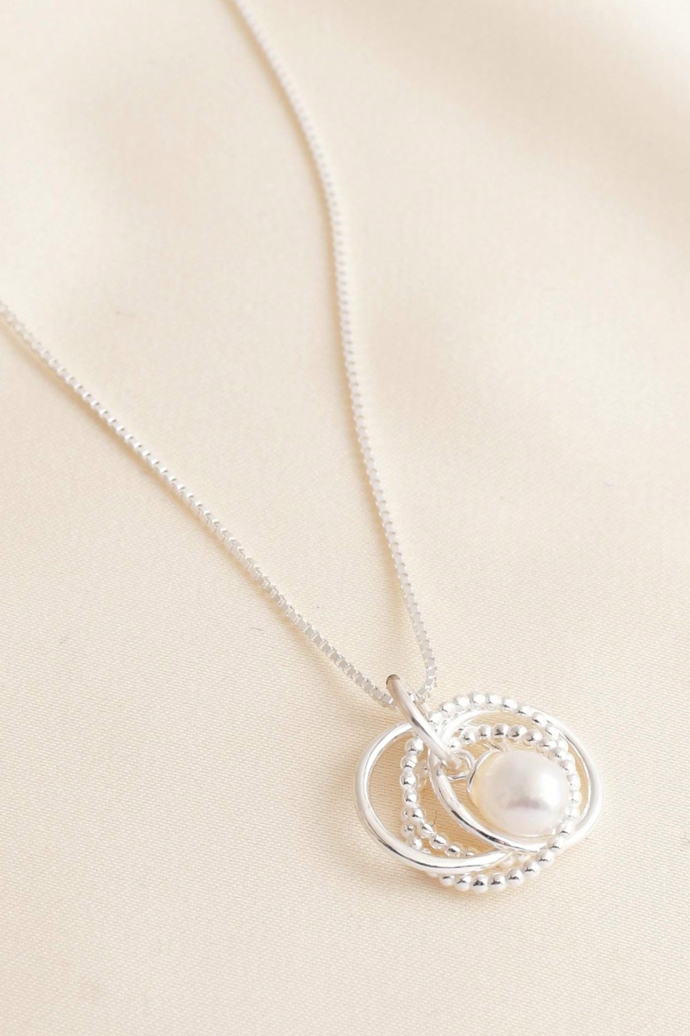 Metallic Sterling Silver Freshwater Pearl Necklace