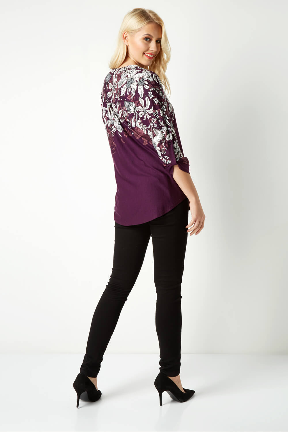 Plum Floral Border Shirt, Image 4 of 4