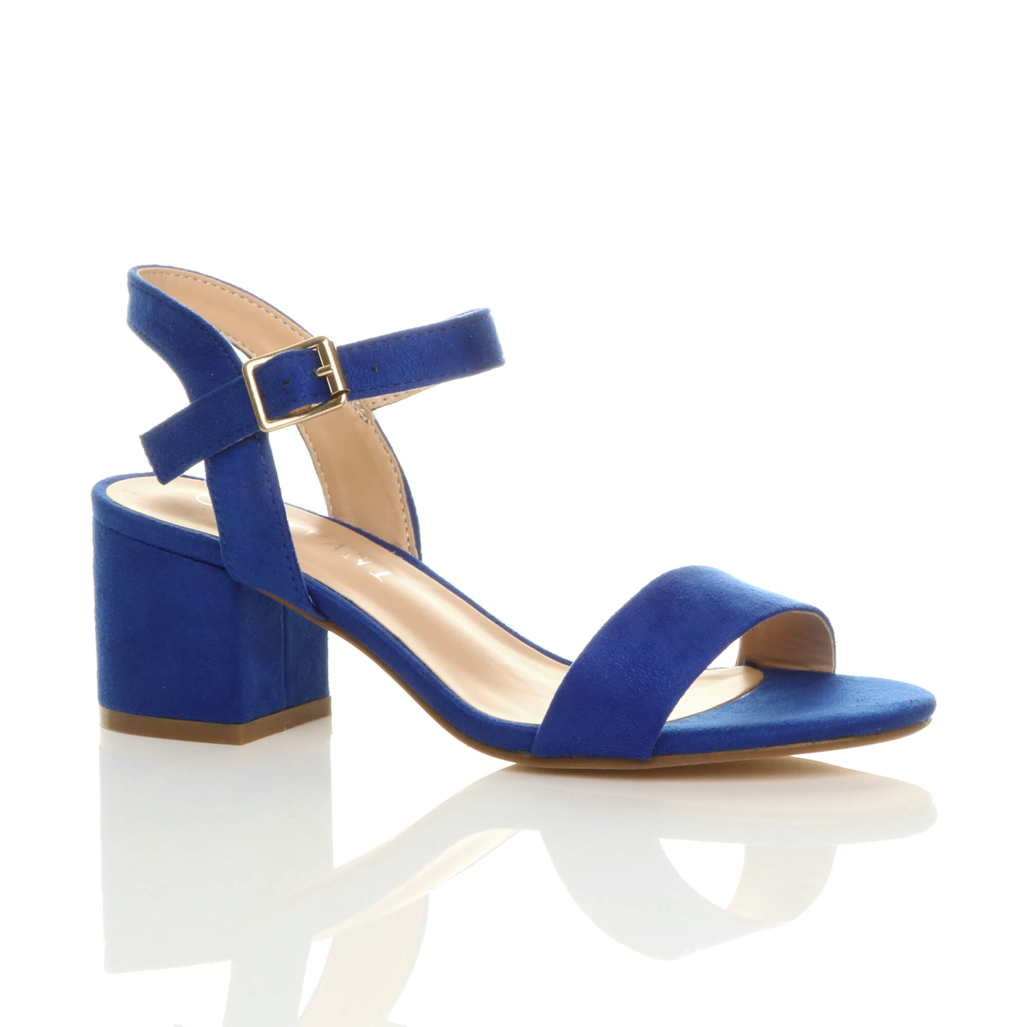 Royal Blue AJVANI Royal Blue Mid Block Heel Strappy Sandals, Image 1 of 6