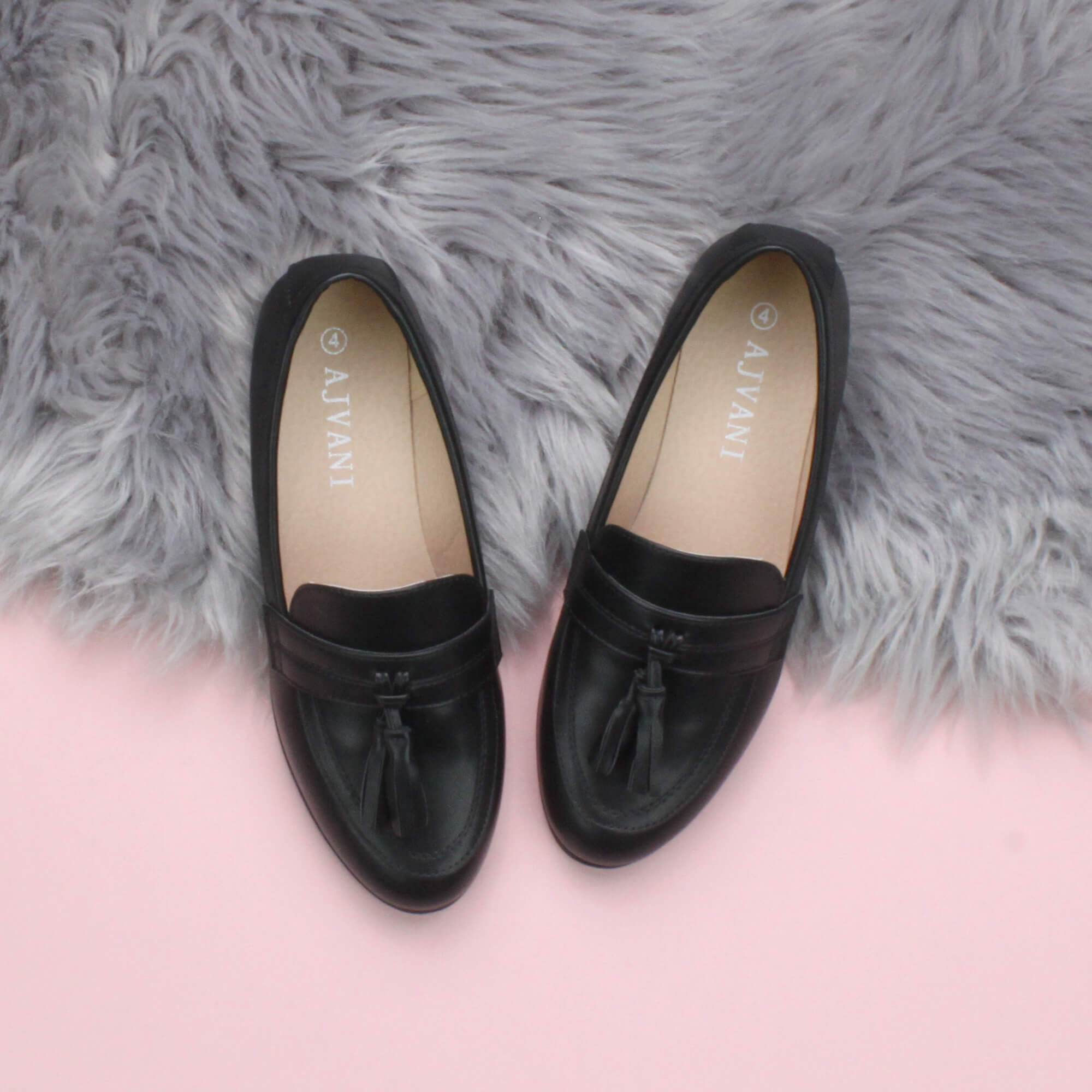 Black AJVANI Black Flat Smart Casual Loafers, Image 4 of 6