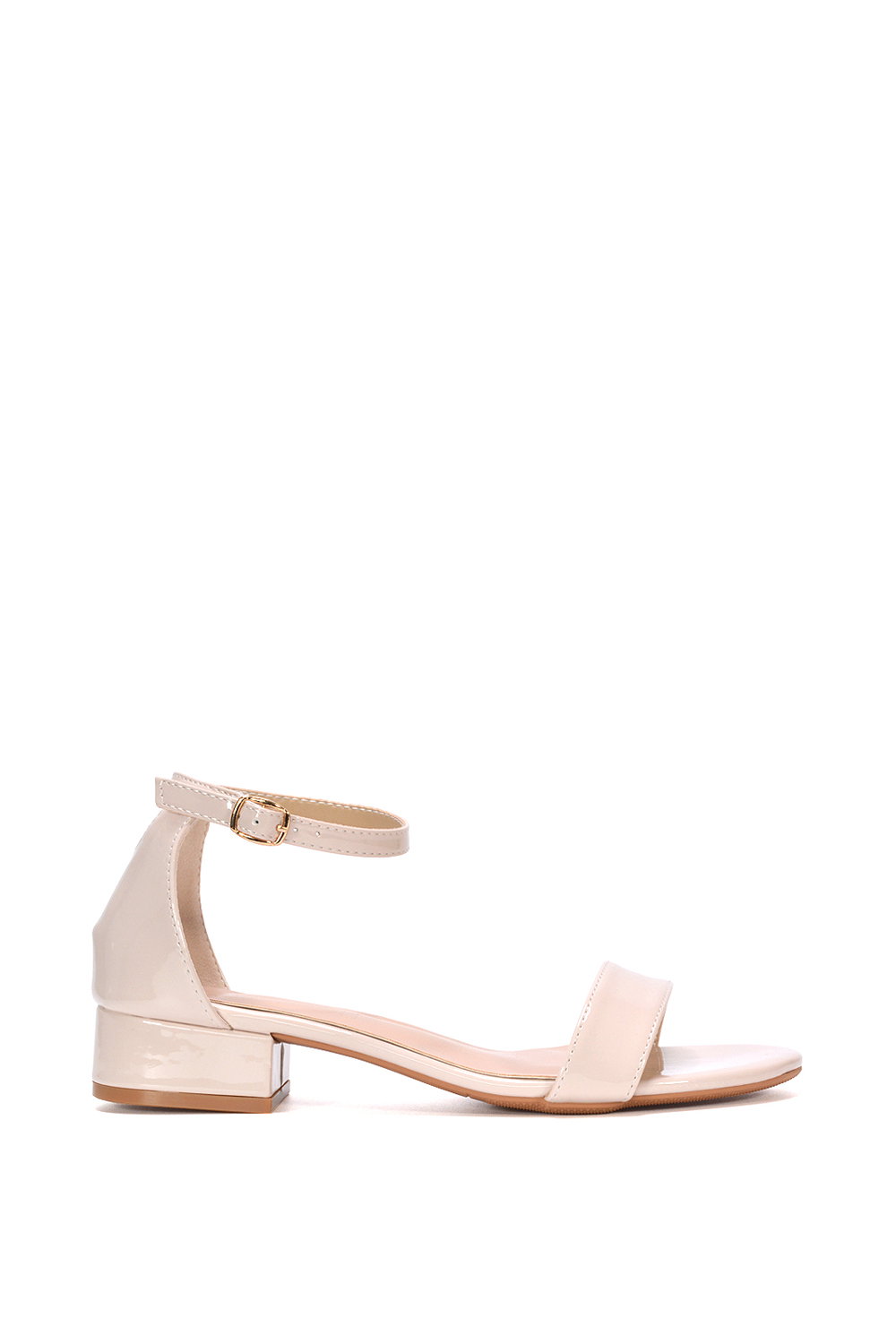 Black 'Tate' Low Block Heel Sandals With Ankle Strap