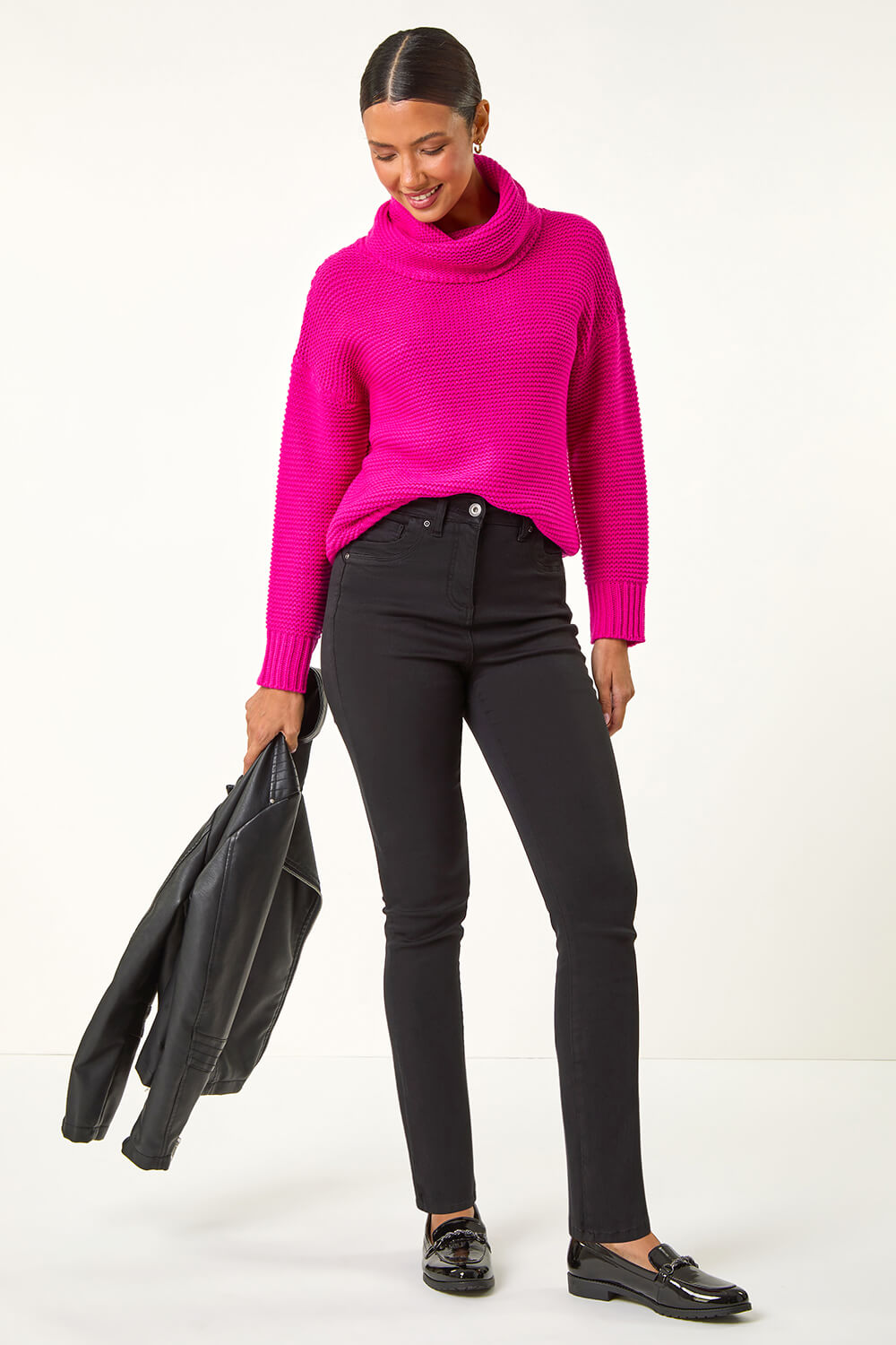 Black Slim & Shape Enhance Stretch Jeans, Image 3 of 5