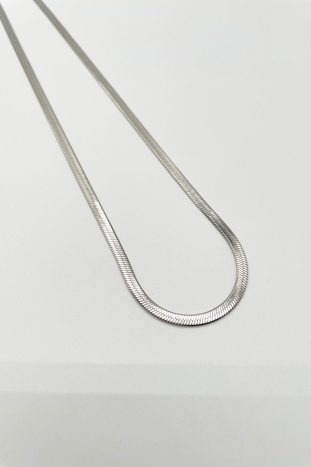 Silver Slim Snake Chain Necklace in Silver, Image 1 of 4