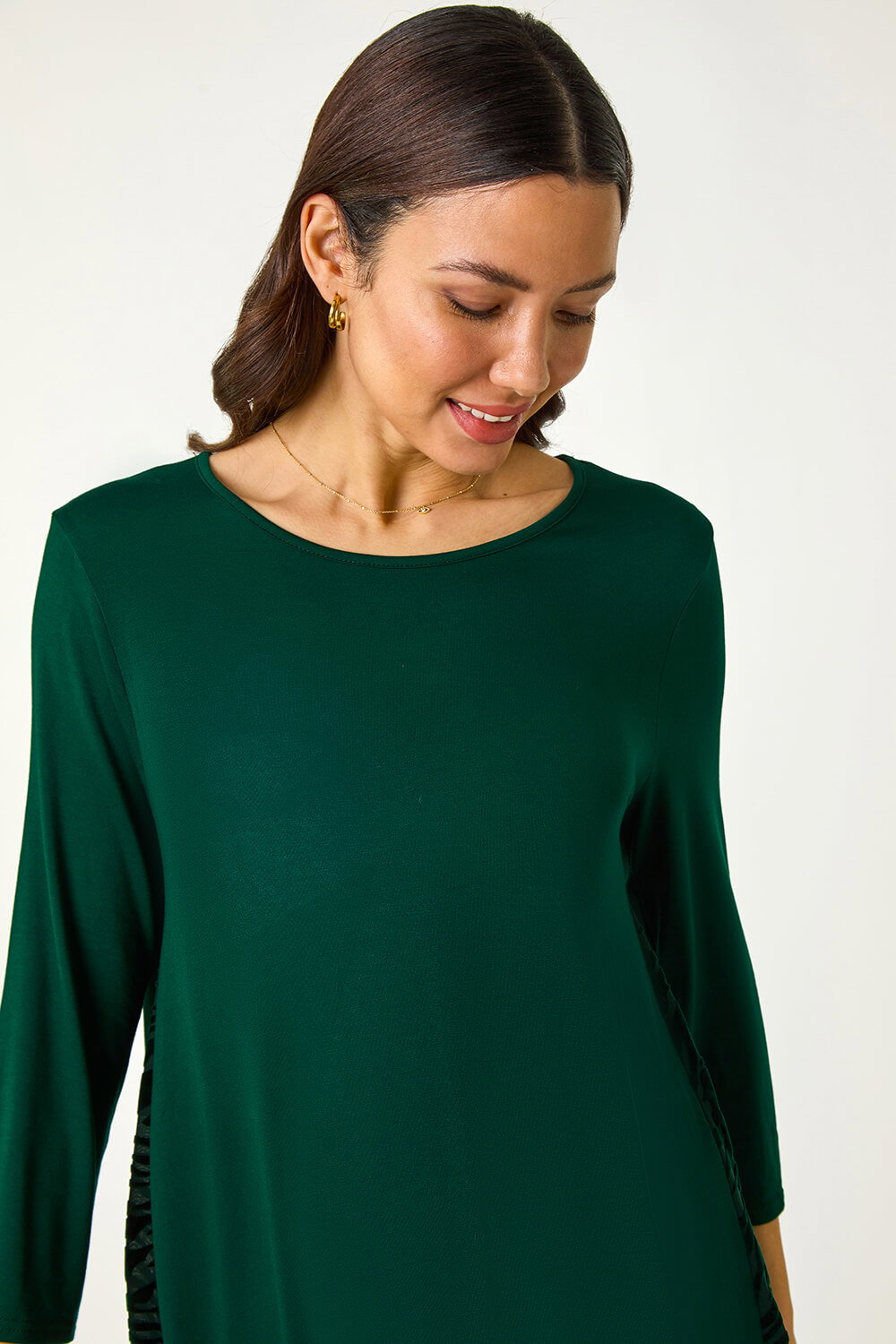 Forest  Velvet Animal Print Hem Tunic Top, Image 5 of 5