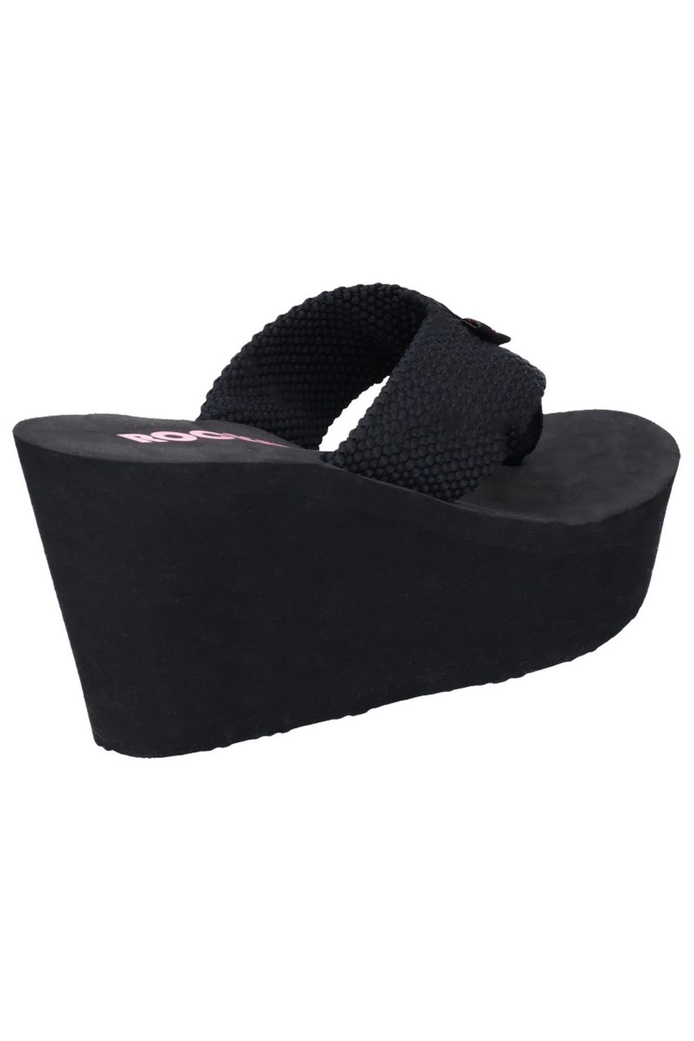 Black Diver Webbing Slip On Wedge Sandals, Image 2 of 4