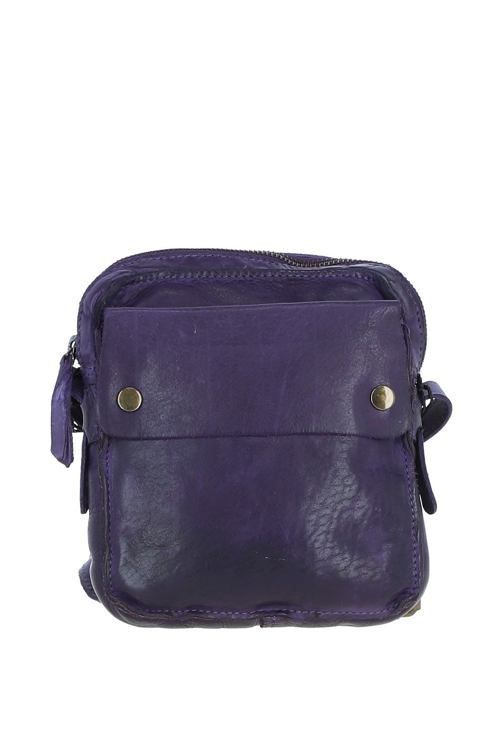 Purple Real Leather Cross Body Bag