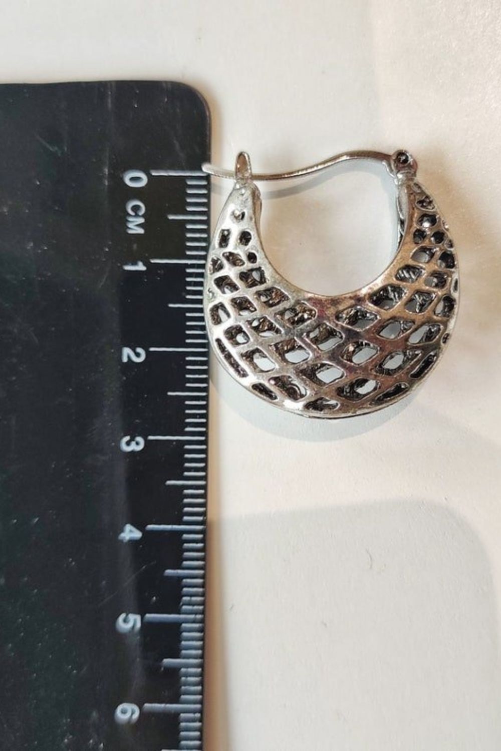 Silver Braided Oxidised Hoop Earrings, Image 2 of 3