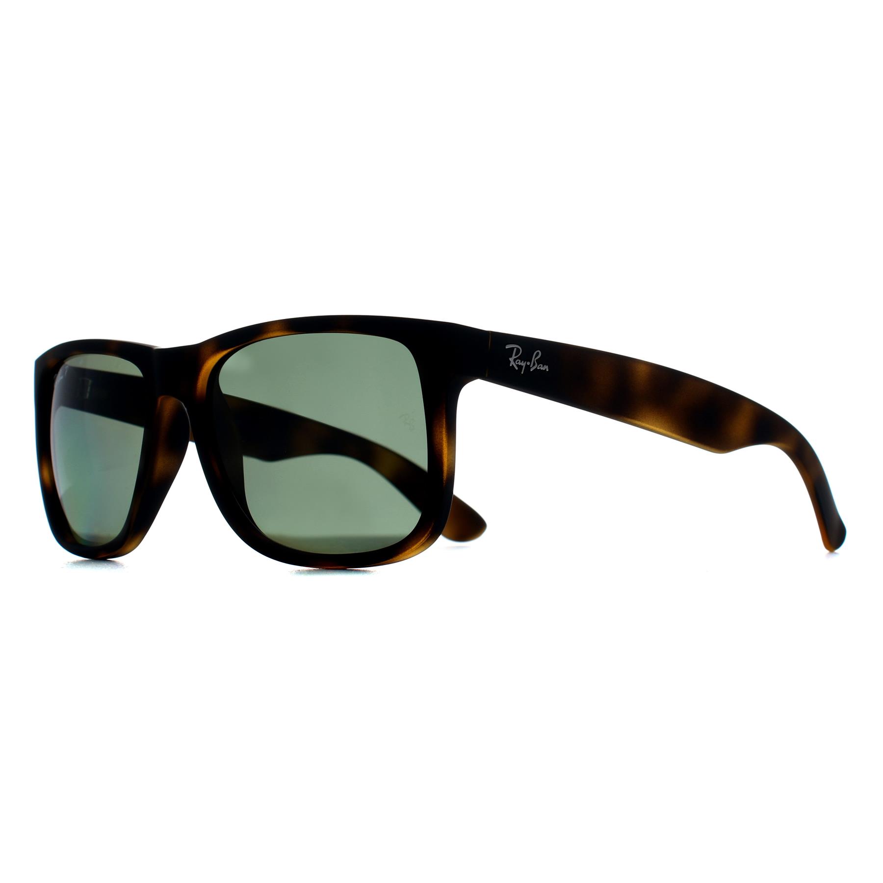 Brown Rectangle Matte Havana Dark Green Polarized RB4165 Justin, Image 2 of 3
