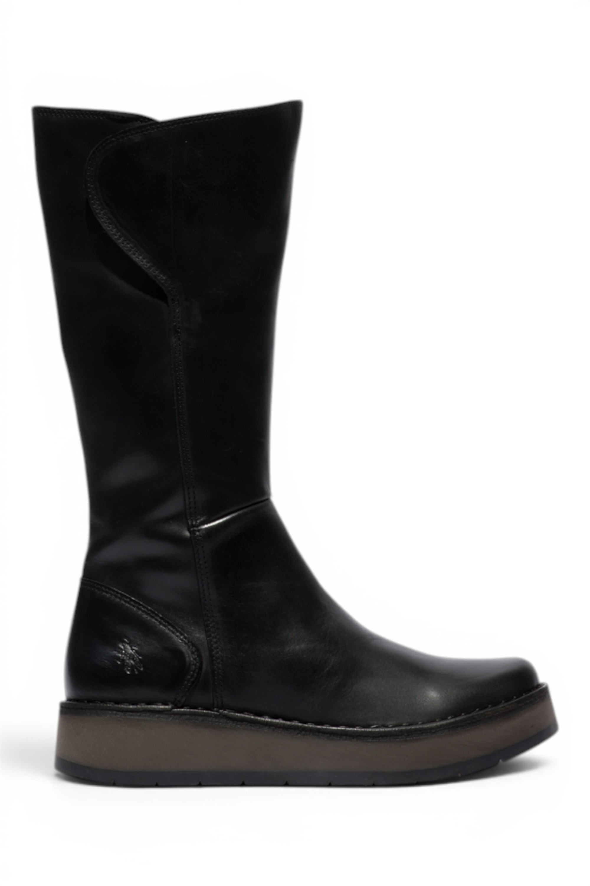 Black Womens Leather High Long Boots-RHEA042, Image 1 of 5