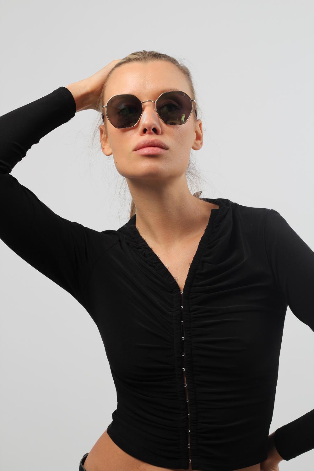 Gold Ruby Rocks Mustique Angular Frame Sunglasses, Image 3 of 4
