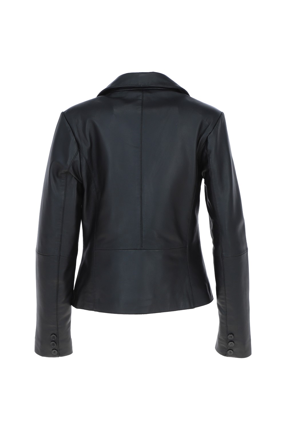 Black Ashwood Leather Black 'Angelica' Real Leather Two Button Blazer, Image 4 of 5