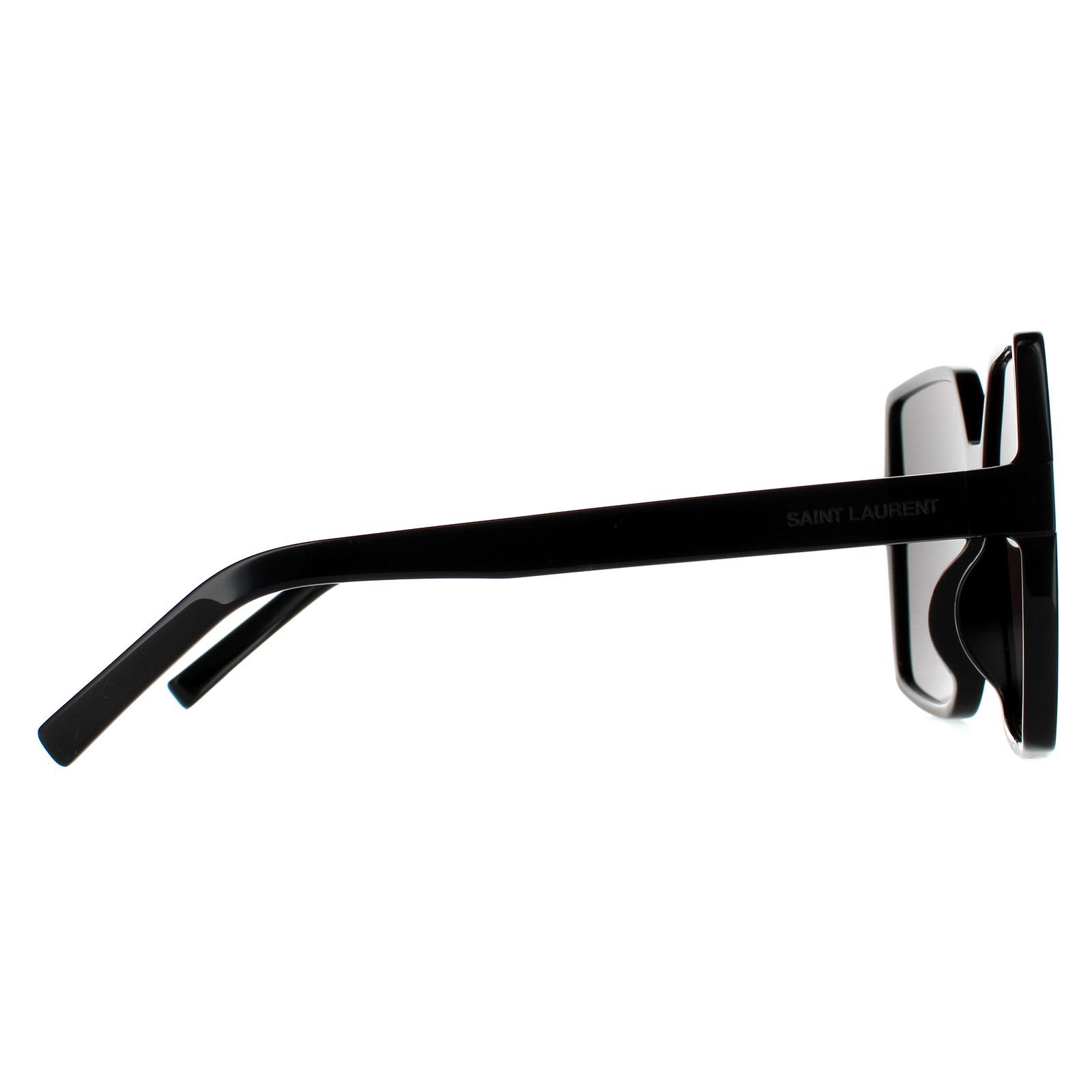 Black Saint Laurent Black Square Black Grey Sunglasses, Image 4 of 6