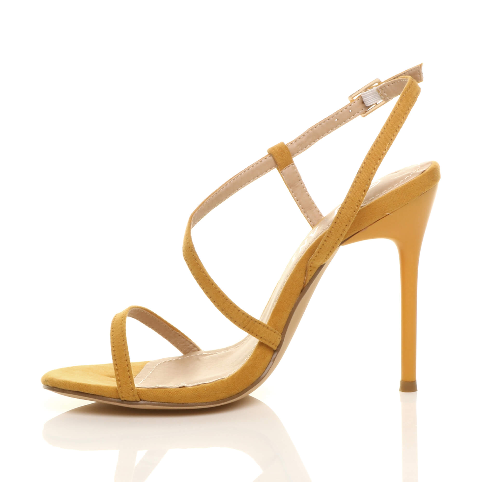 Yellow AJVANI Yellow High Heel Party Barely There Sandals, Image 3 of 6
