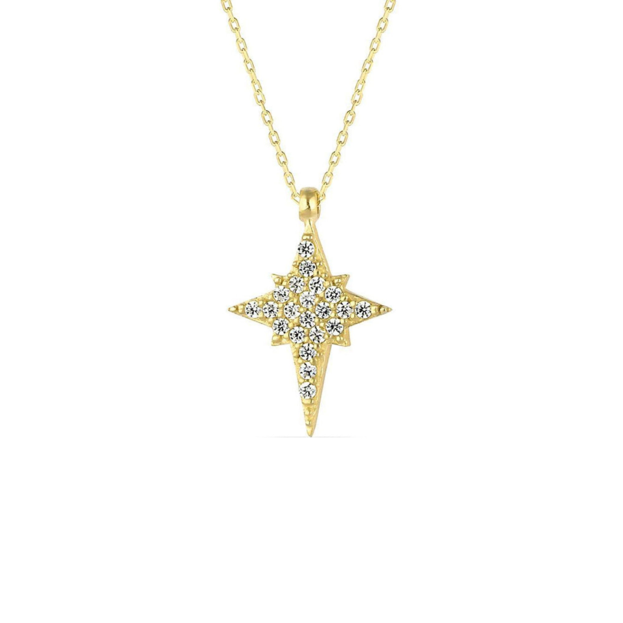 Gold Northern Star Polaris Sterling Silver Necklace, Image 1 of 5