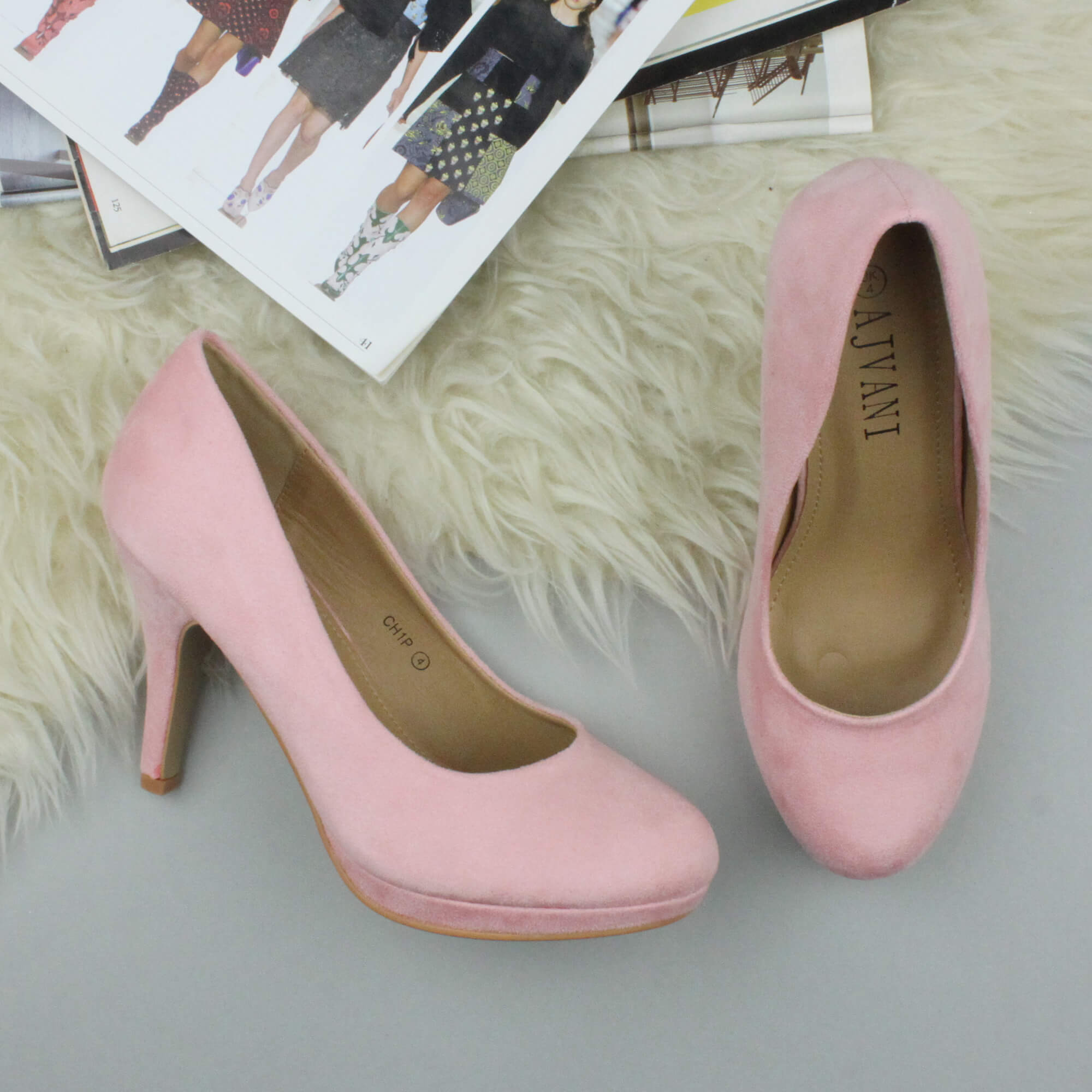 Light Pink Mid High Heel Court Shoes, Image 4 of 6