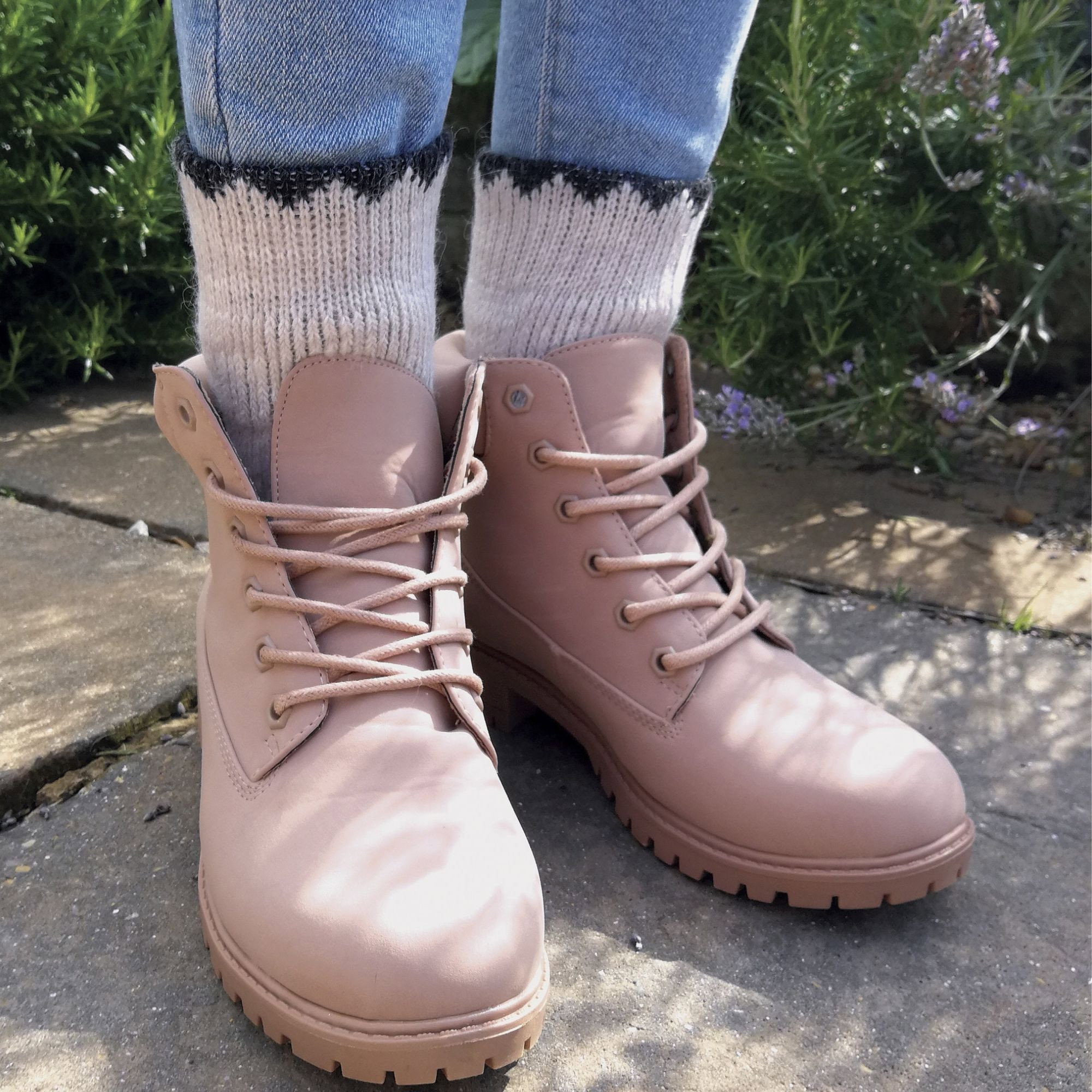 Black Ladies Warm Alpaca Wool Blend Boot Socks, Image 3 of 4
