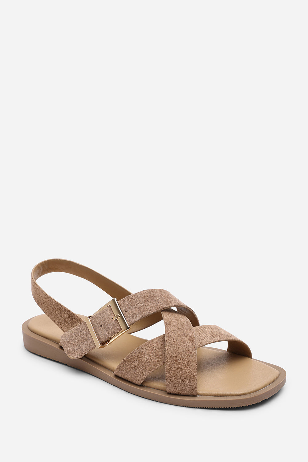 Camel Capri Cross Over Open Toe Sandal, Image 3 of 6