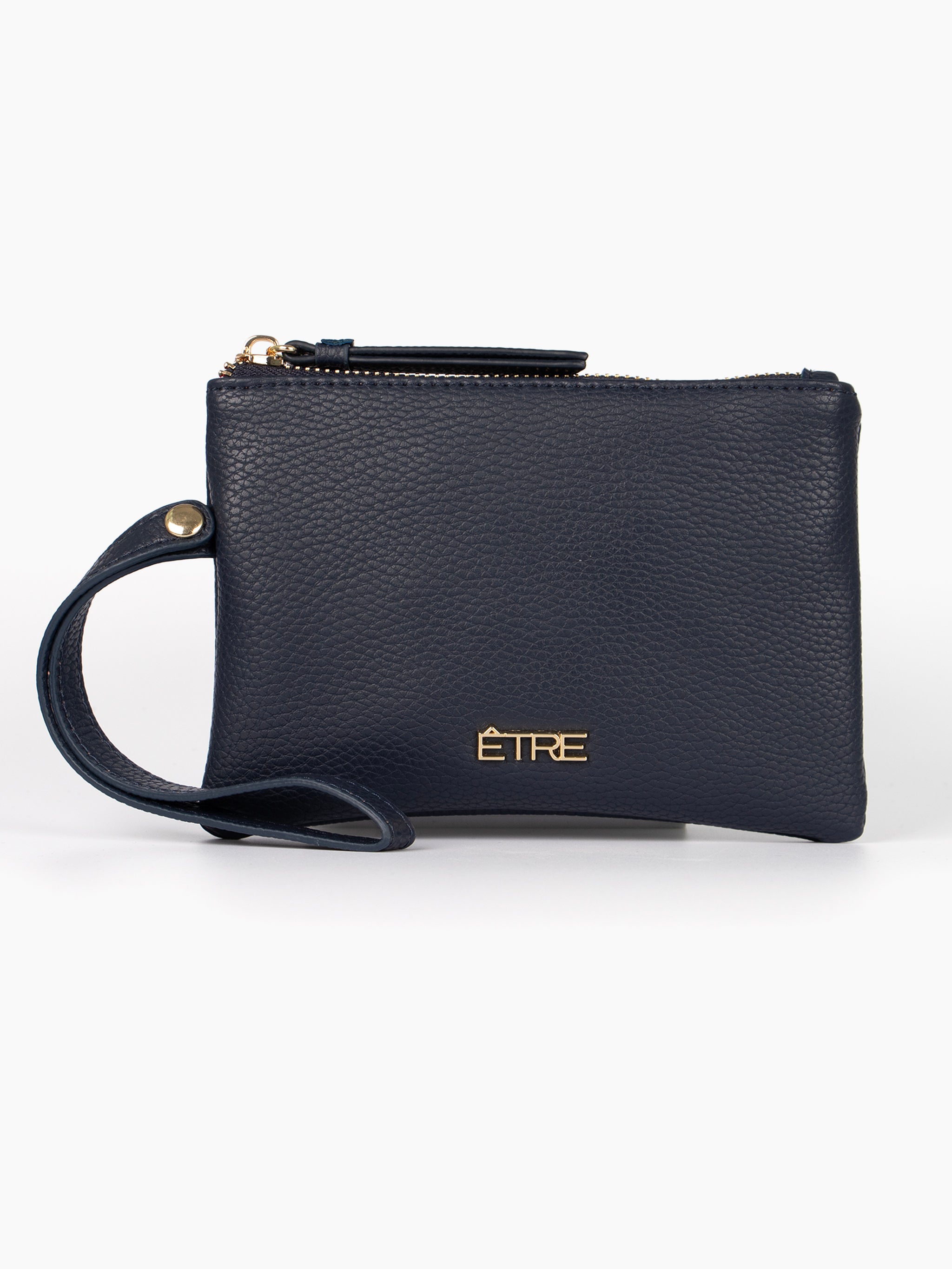 Navy Blue Etre Navy Blue Faux Leather Wristlet Purse, Image 1 of 2