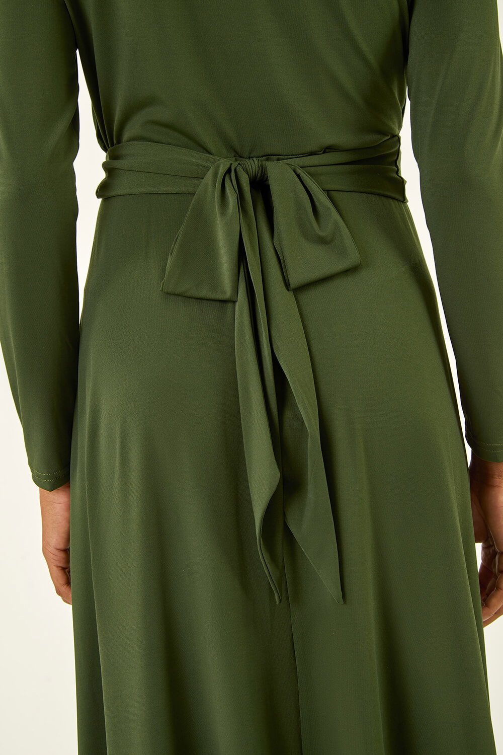 Forest  Twist Front Stretch Midi Dress, Image 6 of 5