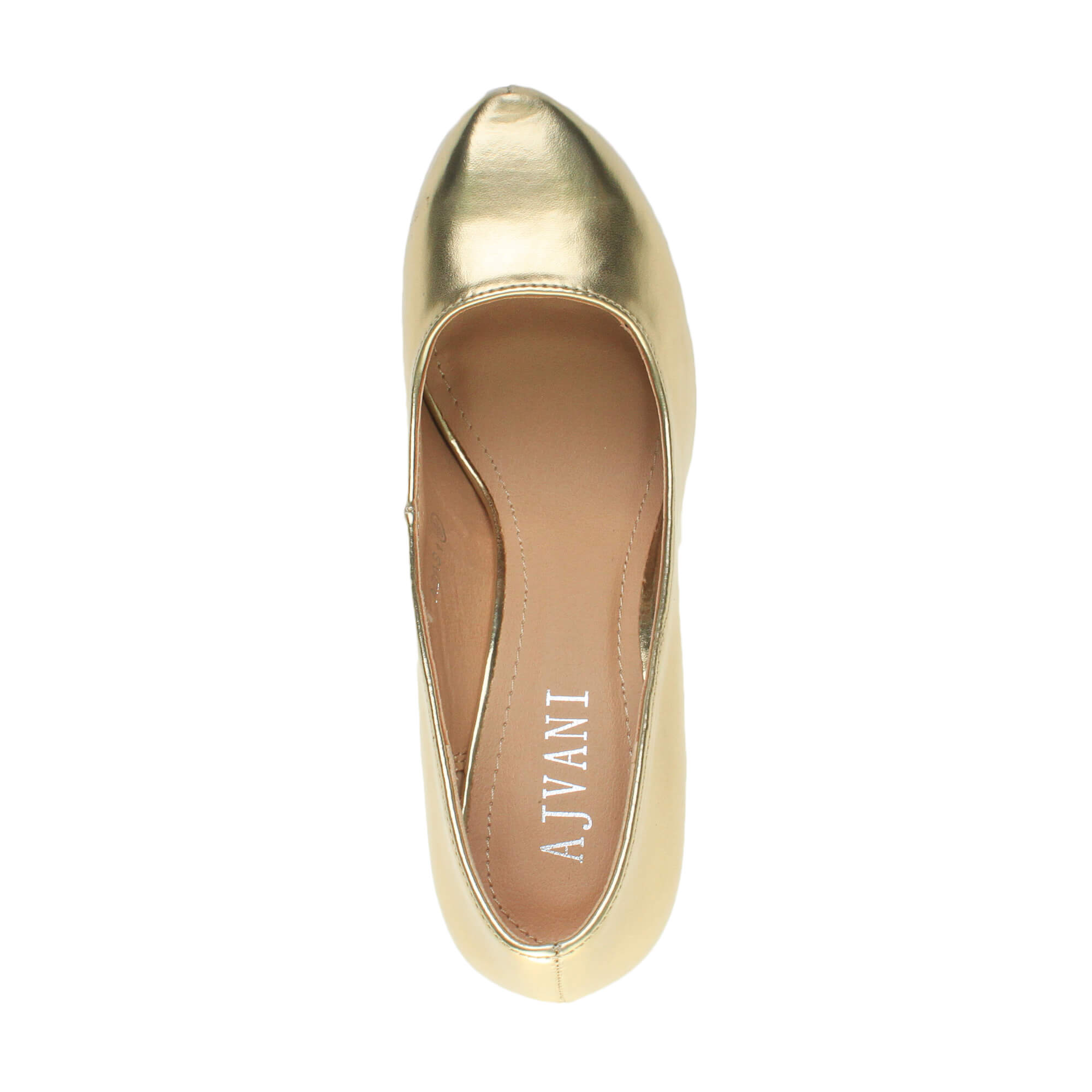 Gold Mid High Heel Court Shoes, Image 7 of 8