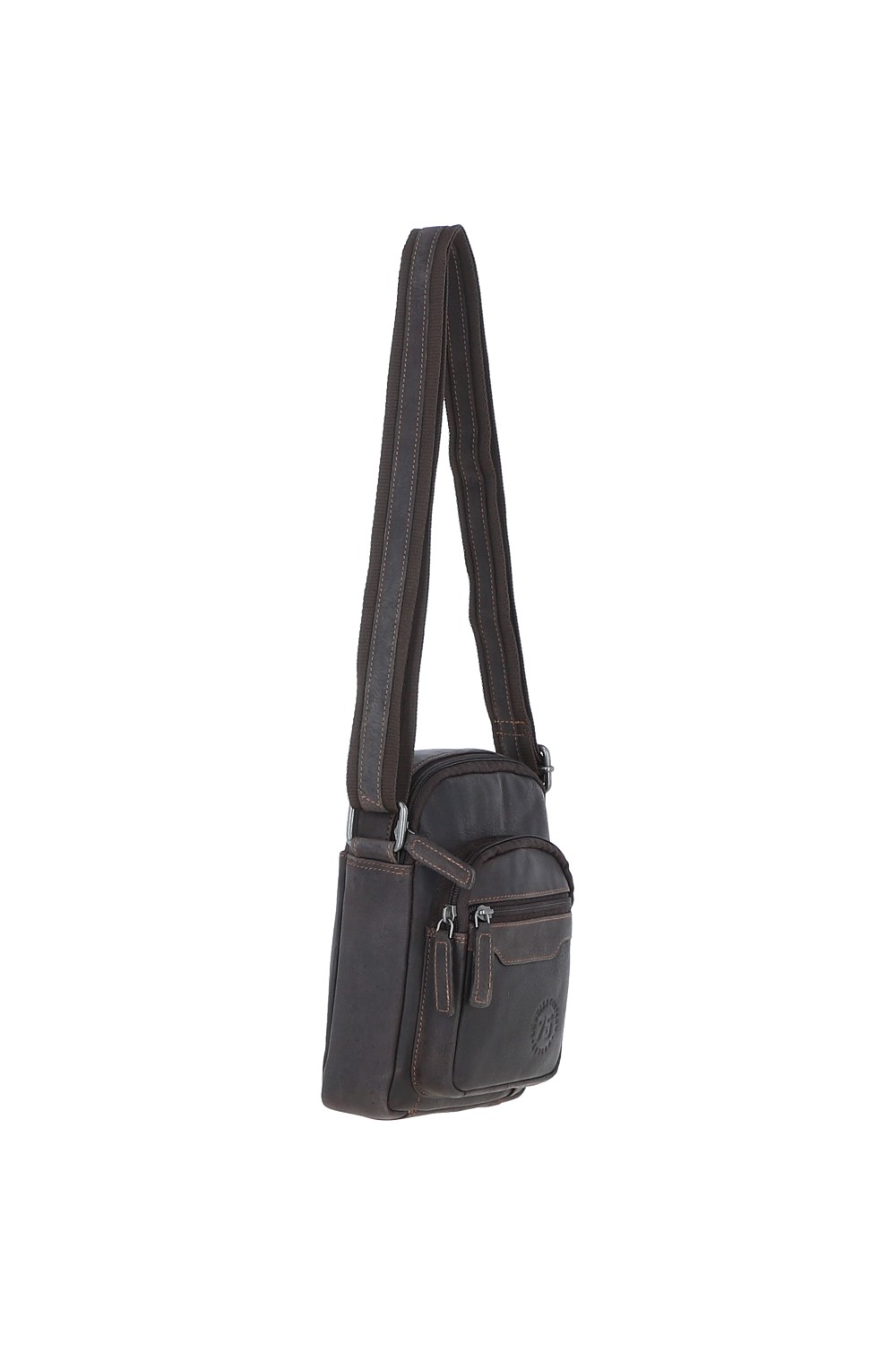 Brown Leather Company Brown 'Sicily' Real Leather Compact Crossbody Bag, Image 5 of 5