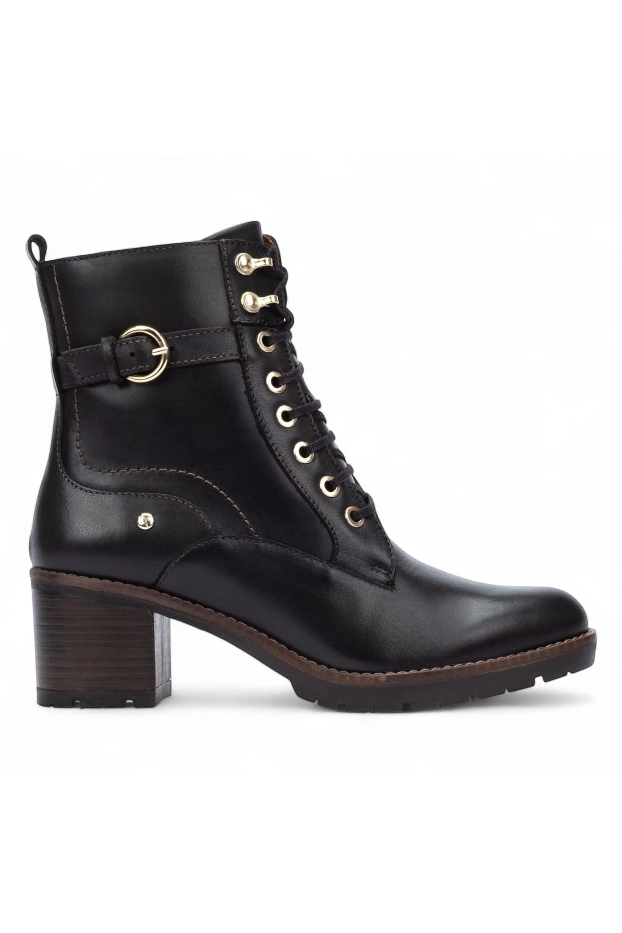 Black Women’s Combat Ankle Boots -W7H-8510, Image 1 of 7