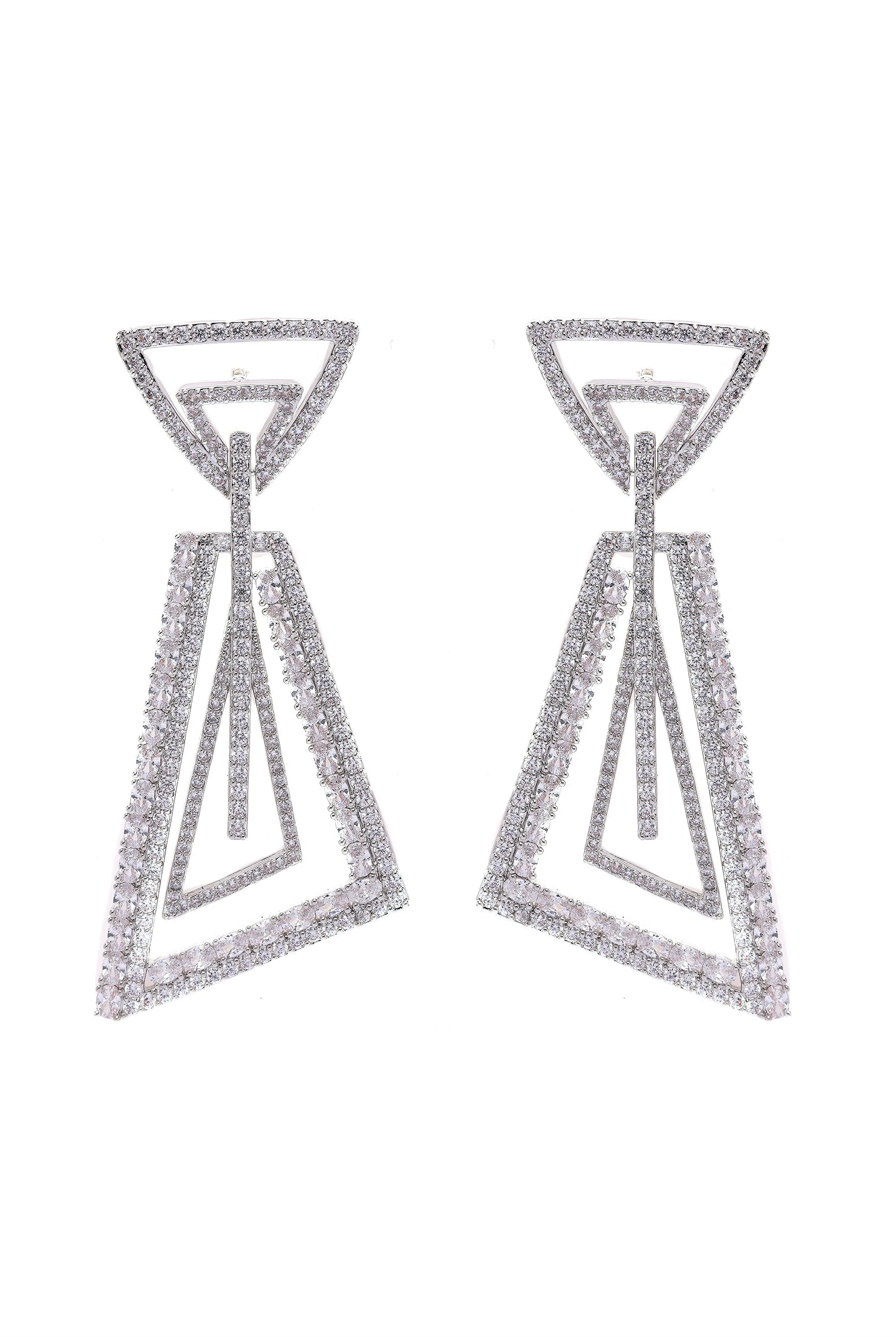 Metallic Shimmering Geometric Dangle Earrings