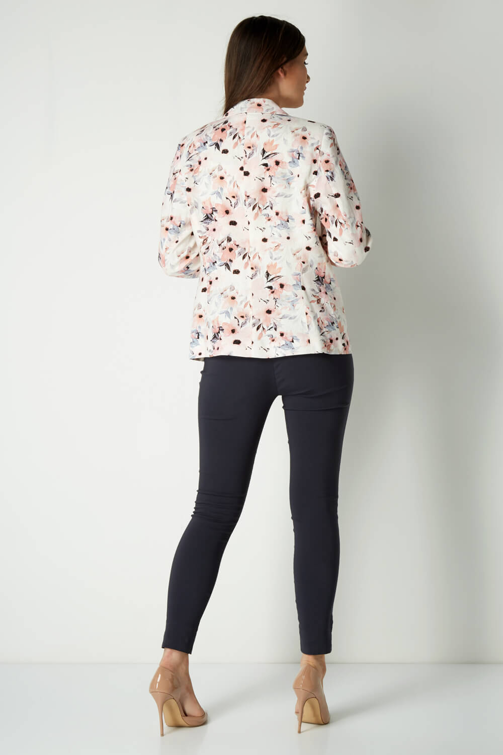 Ivory Pastel Linen Floral Jacket, Image 3 of 4