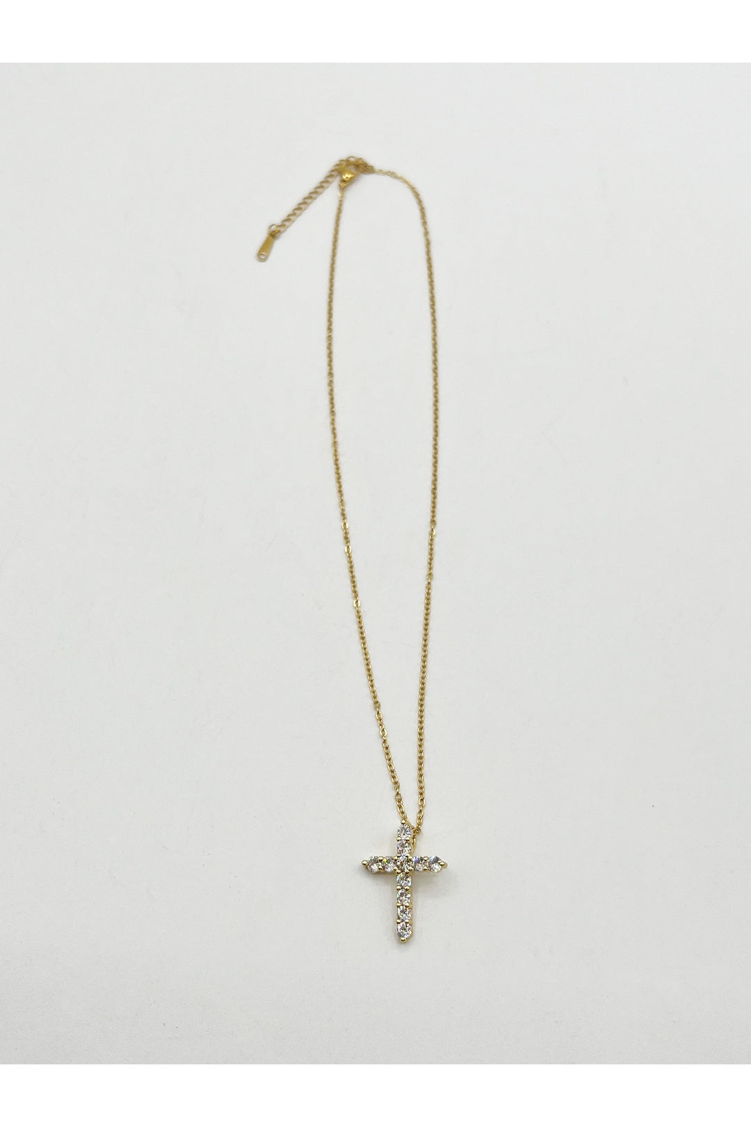 Gold Diamante Cross Necklace - Gift Boxed, Image 3 of 6