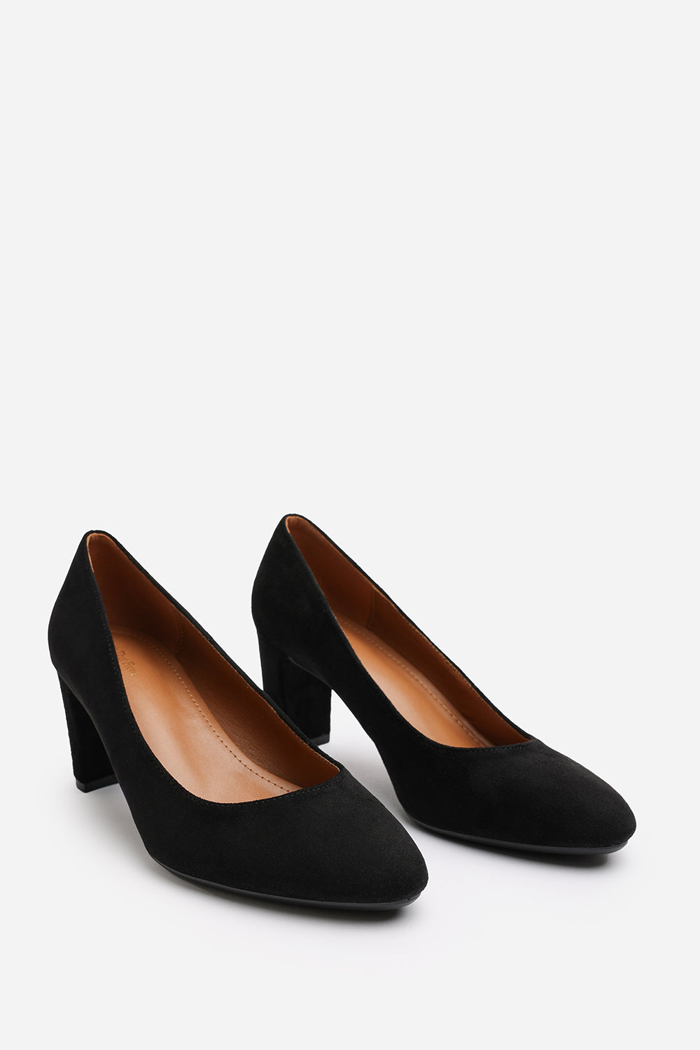 Black 'Nolan' Suede Mid Block Heel Court Shoe, Image 4 of 6